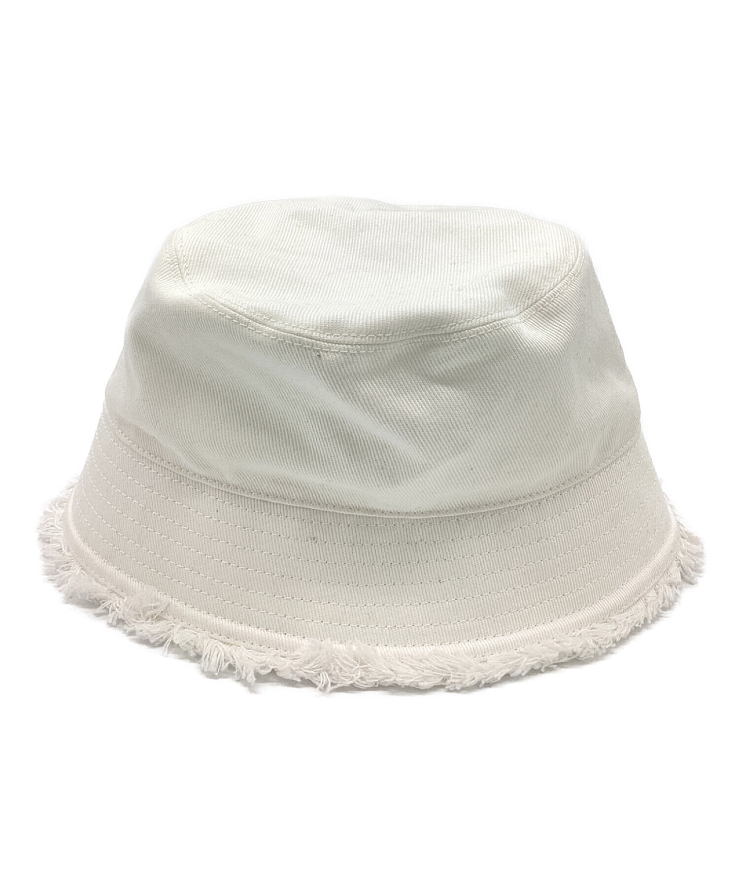 PRADA (プラダ) Drill Bucket Hat　ドリルバケットハット　トライアングルロゴバケットハット ホワイト サイズ:M