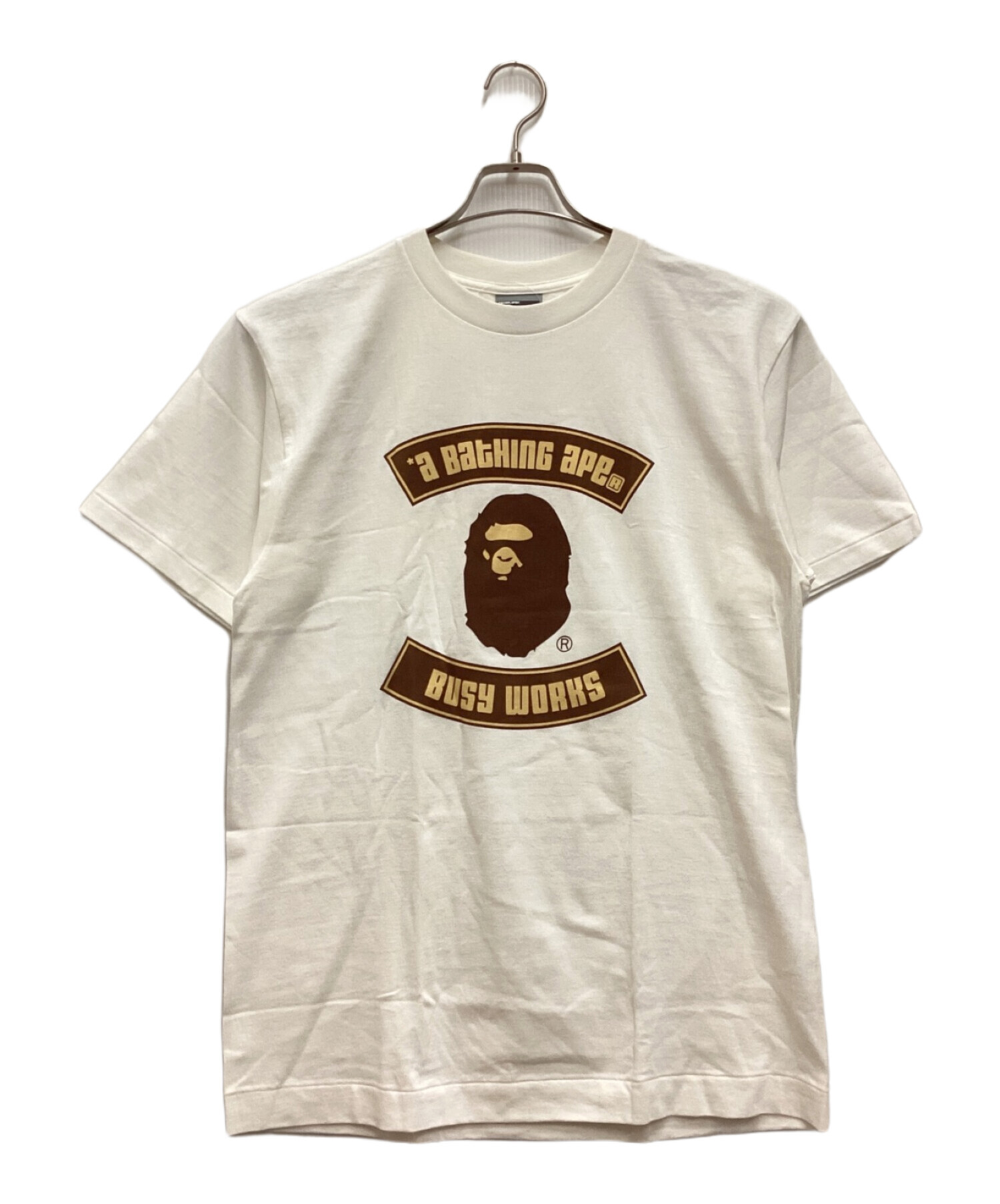 A BATHING APE (アベイシングエイプ) Tシャツ　クルーネック　プリント ホワイト サイズ:L