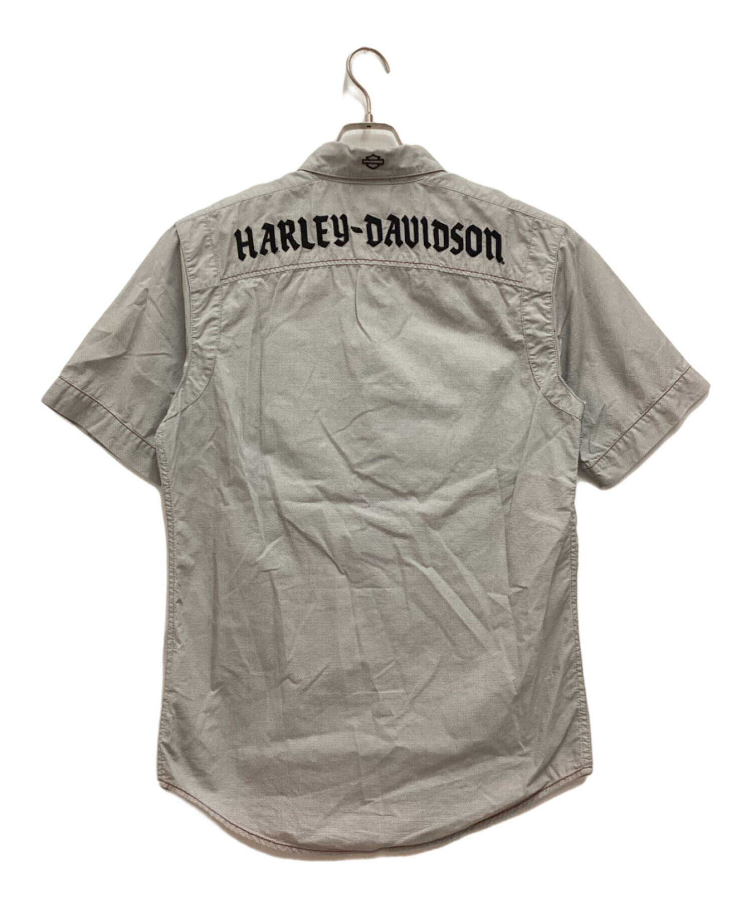 中古・古着通販】HARLEY-DAVIDSON (ハーレーダビッドソン) 半袖シャツ バックロゴ刺繍 ドット レッドステッチ グレー  サイズ:S｜ブランド・古着通販 トレファク公式【TREFAC FASHION】スマホサイト