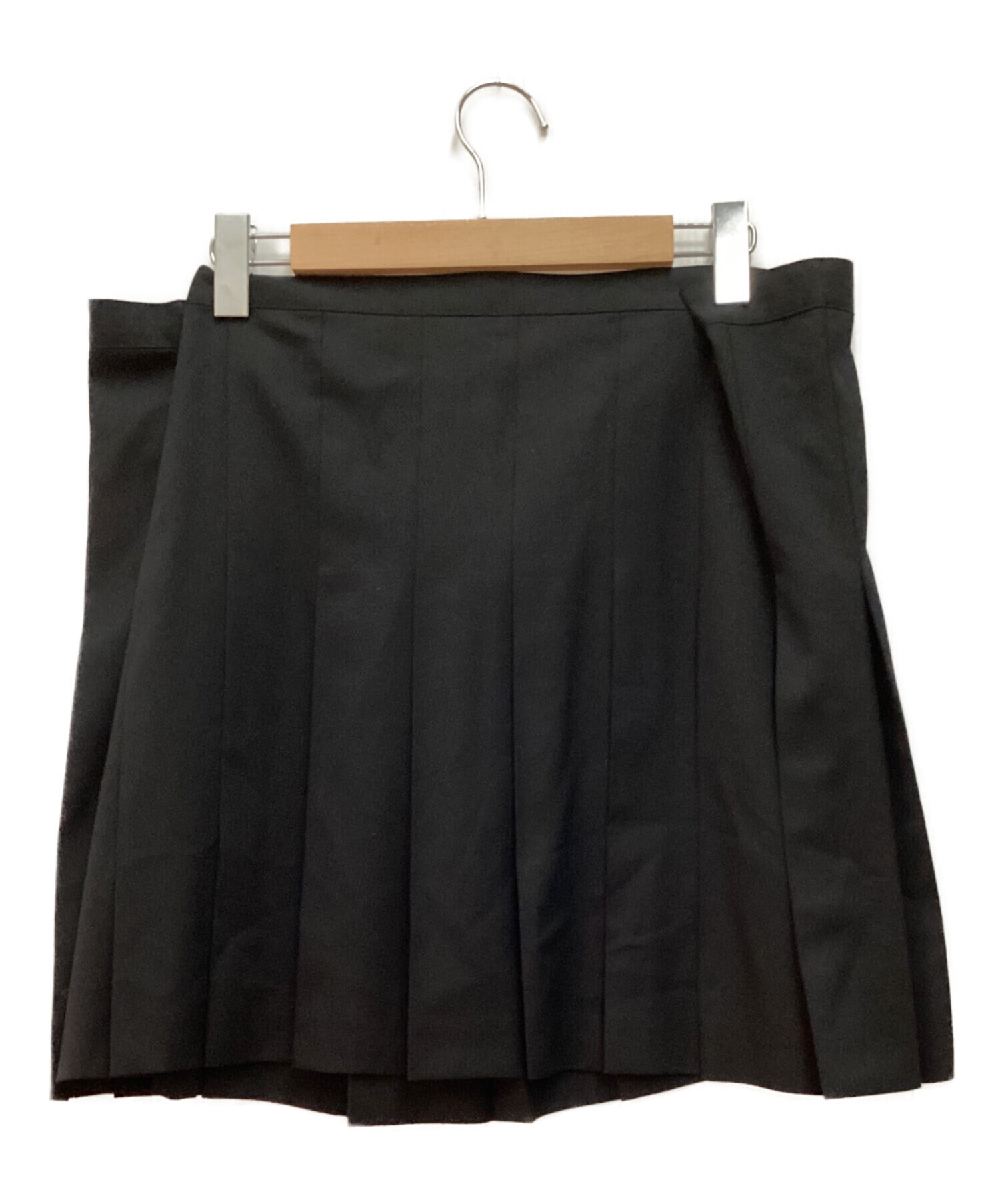 JUNYA WATANABE COMME des GARCONS ((ジュンヤワタナベ コムデギャルソン) 変形プリーツスカート　ミニスカート  ブラック サイズ:S