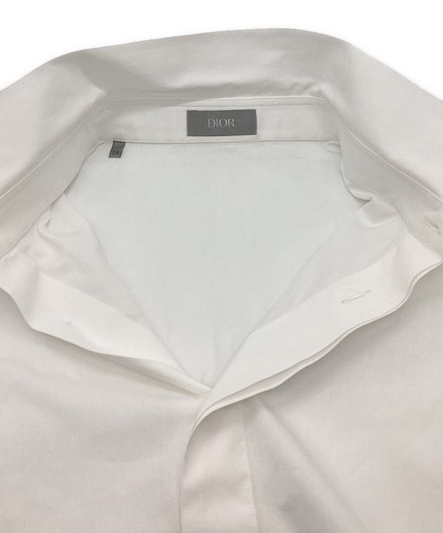DIOR HOMME (ディオール オム) ロゴ刺繍ドレスシャツ　レギュラーカラーシャツ　刺繍ロゴシャツ ホワイト サイズ:38
