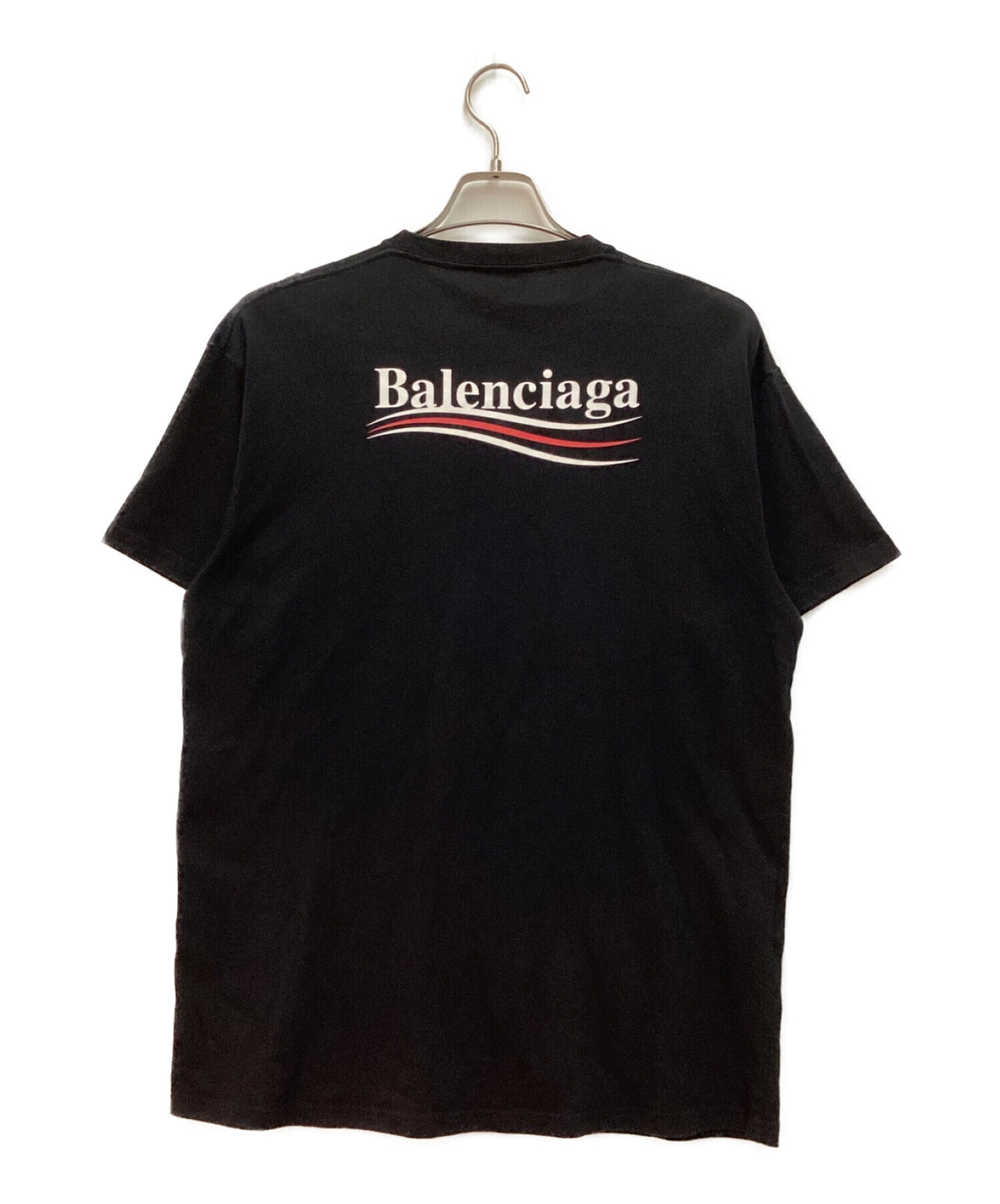 ブランド公式通販 BALENCIAGA キャンペーンロゴ Tシャツ ブラック