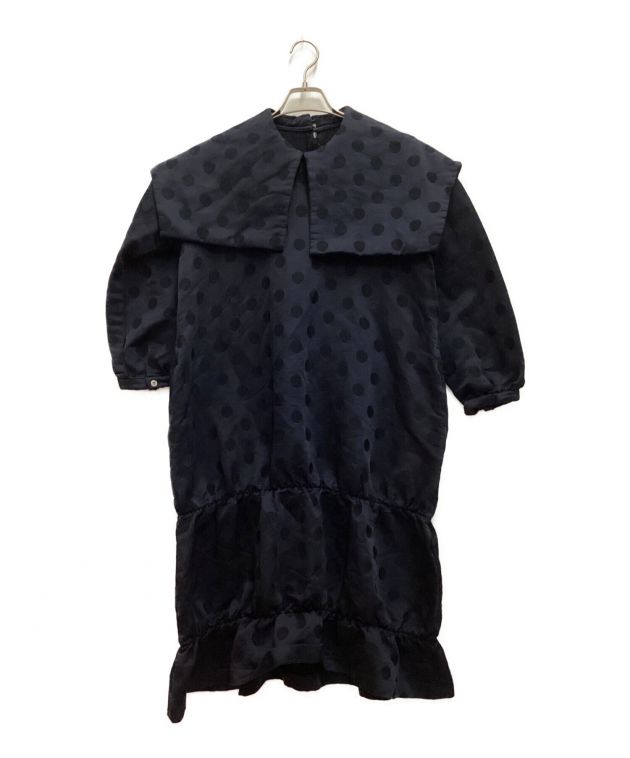 中古・古着通販】COMME des GARCONS GIRL (コムデギャルソンガール) ドット柄ビックフリルワンピース ネイビー  サイズ:S｜ブランド・古着通販 トレファク公式【TREFAC FASHION】スマホサイト