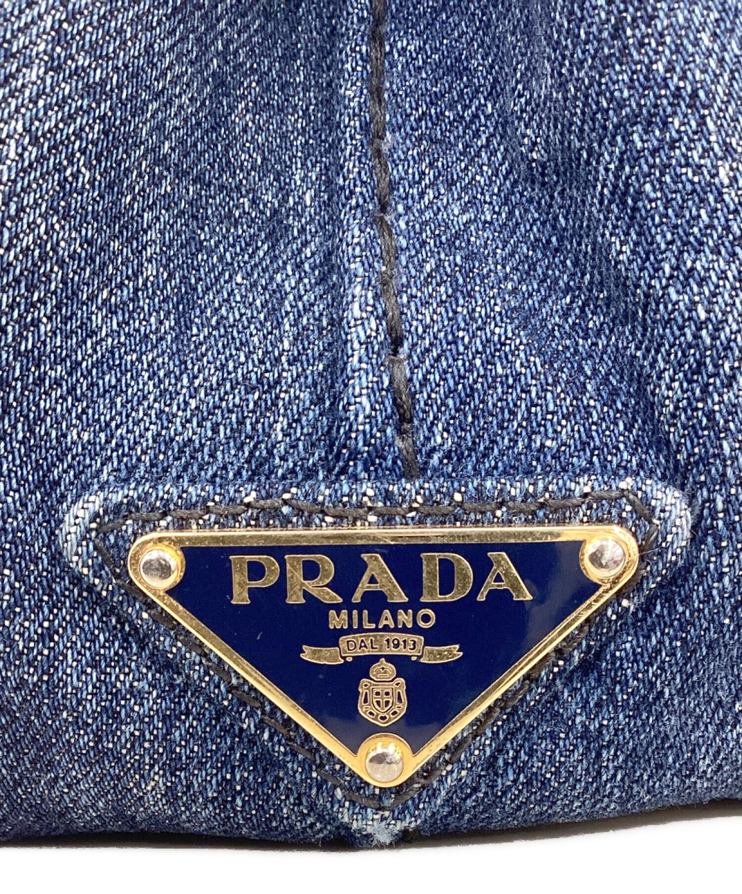 中古・古着通販】PRADA (プラダ) カナパデニムハンドバッグ ブルー