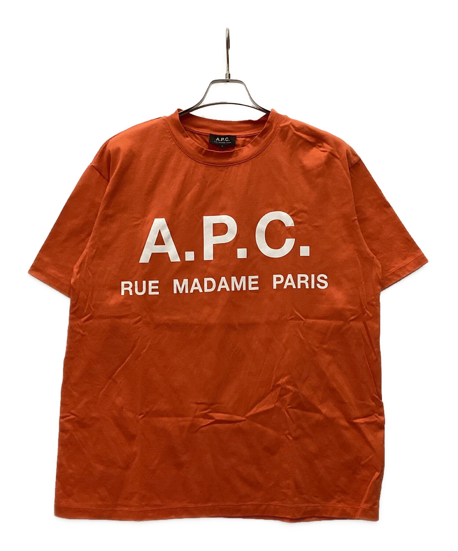 A.P.C. (アー・ペー・セー) EDIFICE (エディフィス) ロゴTシャツ オレンジ サイズ:L