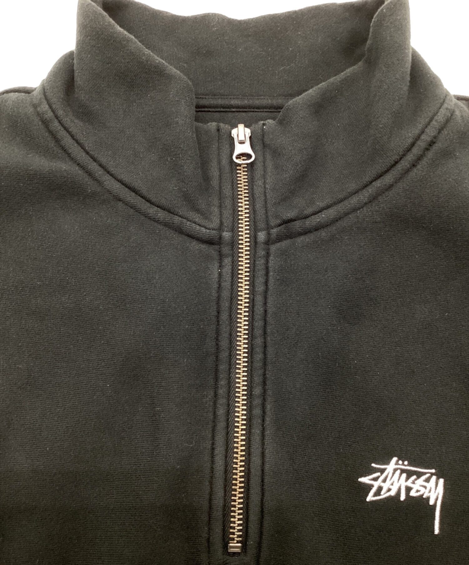 stussy (ステューシー) ハーフジップスウェット ブラック サイズ:L