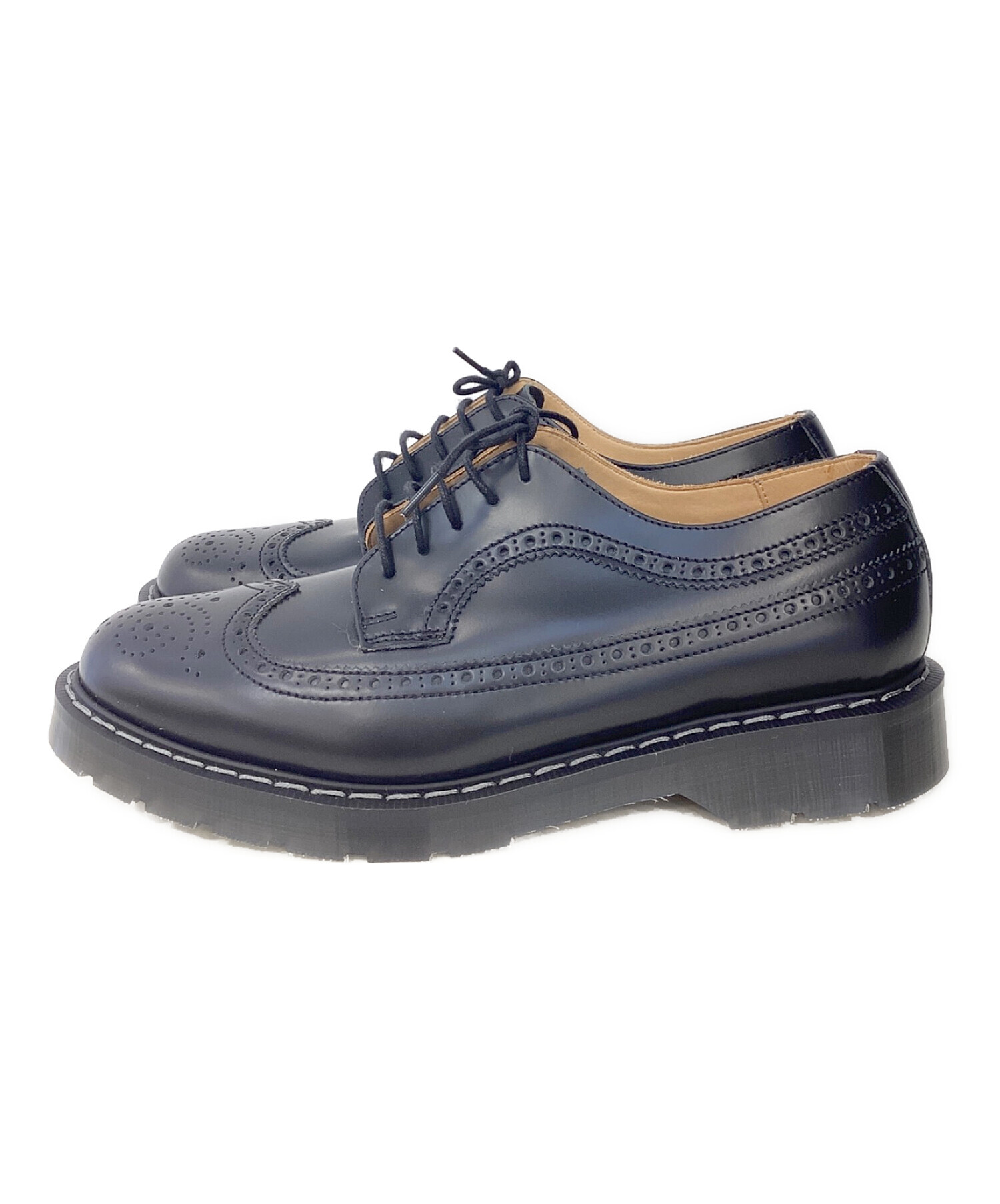 SOLOVAIR (ソロヴェアー) 4EYE DERBY BROGUE SHOE/4アイ　ダービー　ブローグ　シュー ブラック サイズ:8