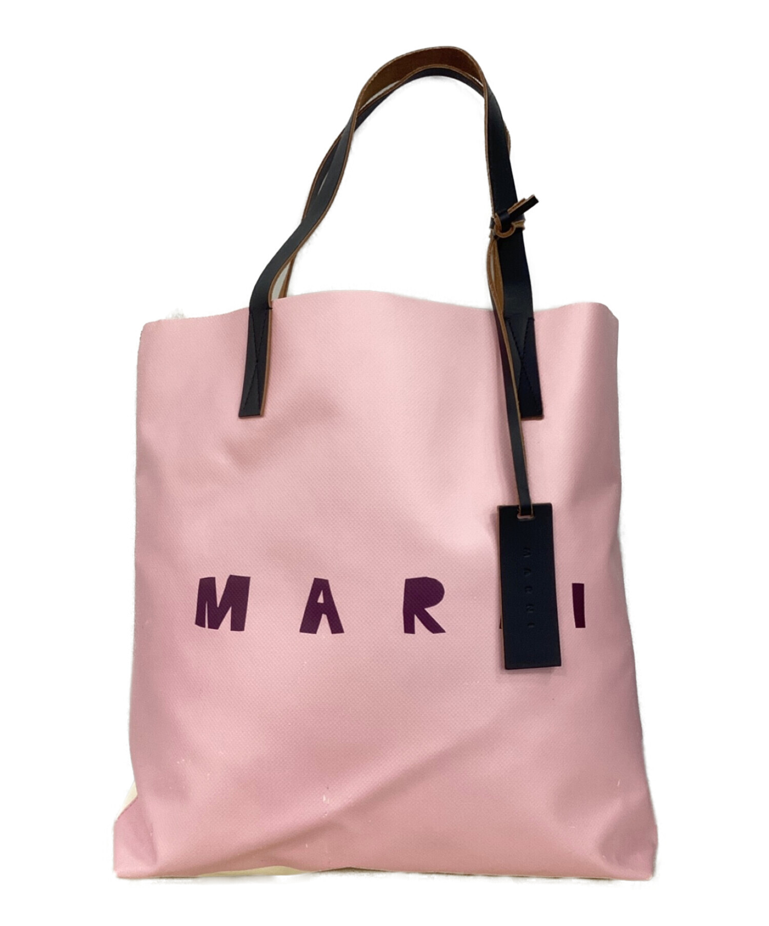 MARNI (マルニ) PVCショッピングバッグ ピンク×アイボリー