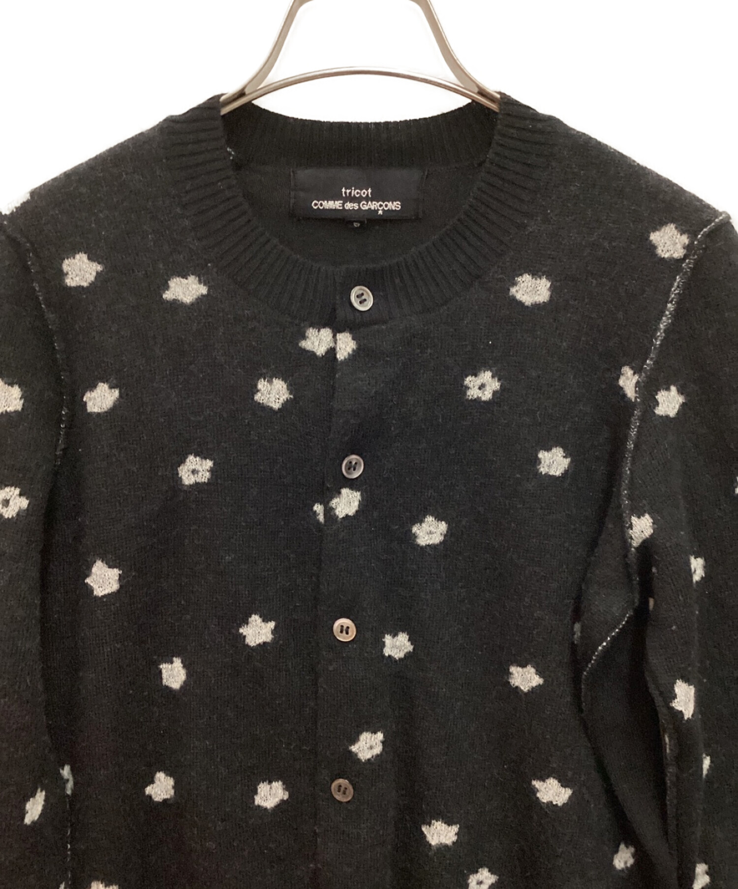 tricot COMME des GARCONS (トリココムデギャルソン) 花柄カーディガン ブラック サイズ:S