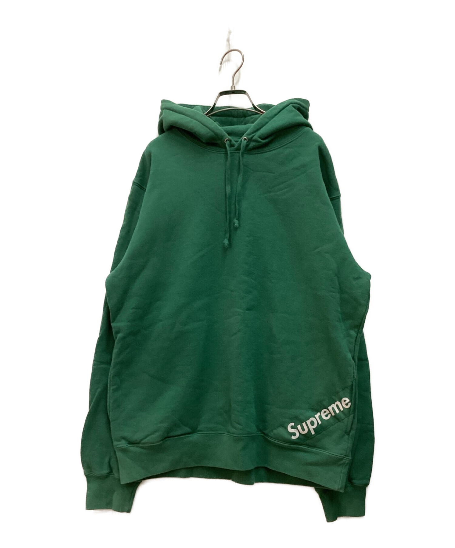 SUPREME (シュプリーム) Corner Label Hooded Sweatshirt　パーカー グリーン サイズ:L