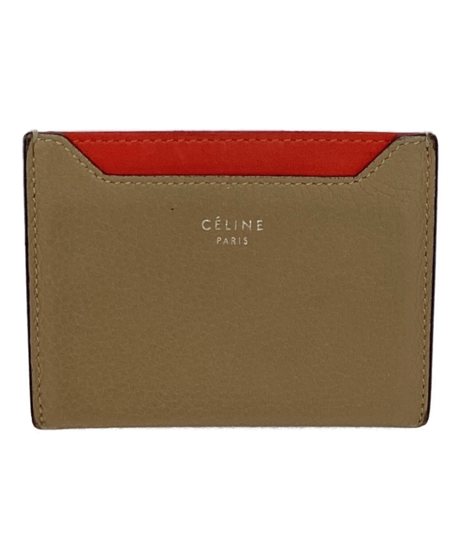 中古・古着通販】CELINE (セリーヌ) カードケース ベージュ×オレンジ