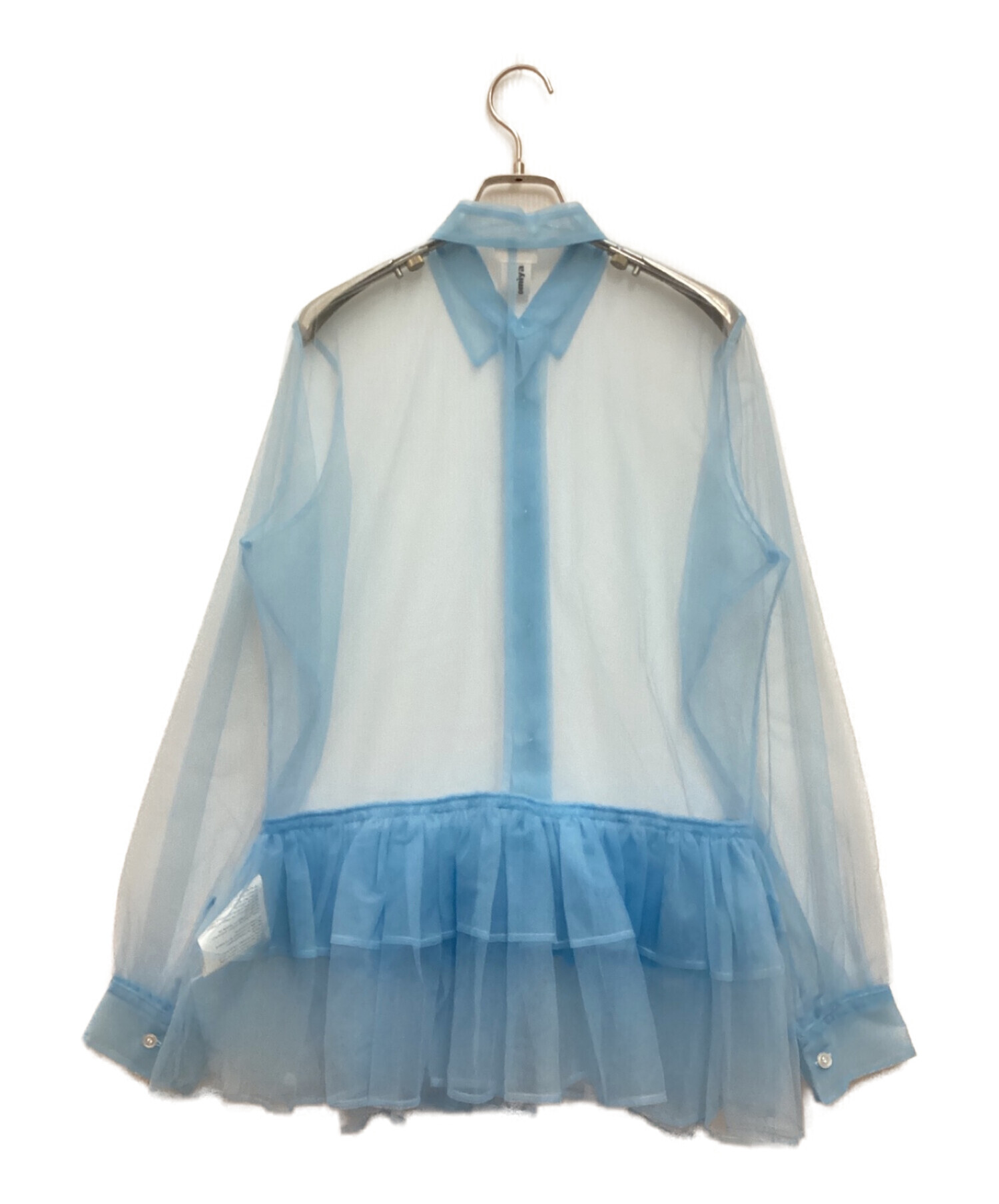 noir kei ninomiya (ノワール ケイ ニノミヤ) フリルデザインチュールシャツ ブルー サイズ:M