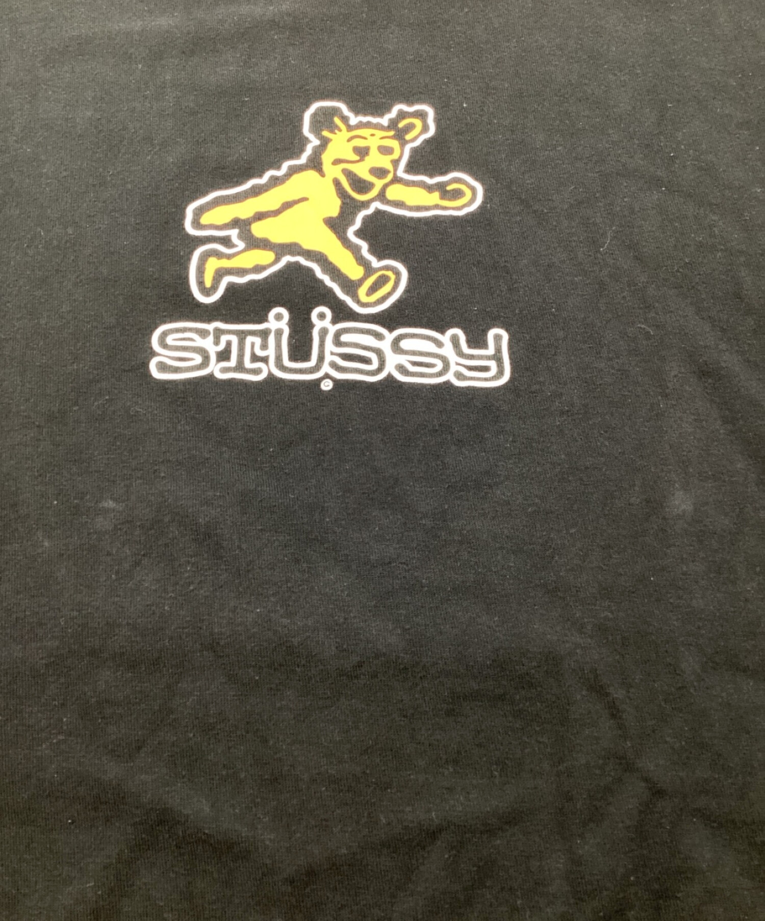 stussy (ステューシー) Tシャツ　クルーネック　クマ　ベア　プリント ブラック サイズ:M