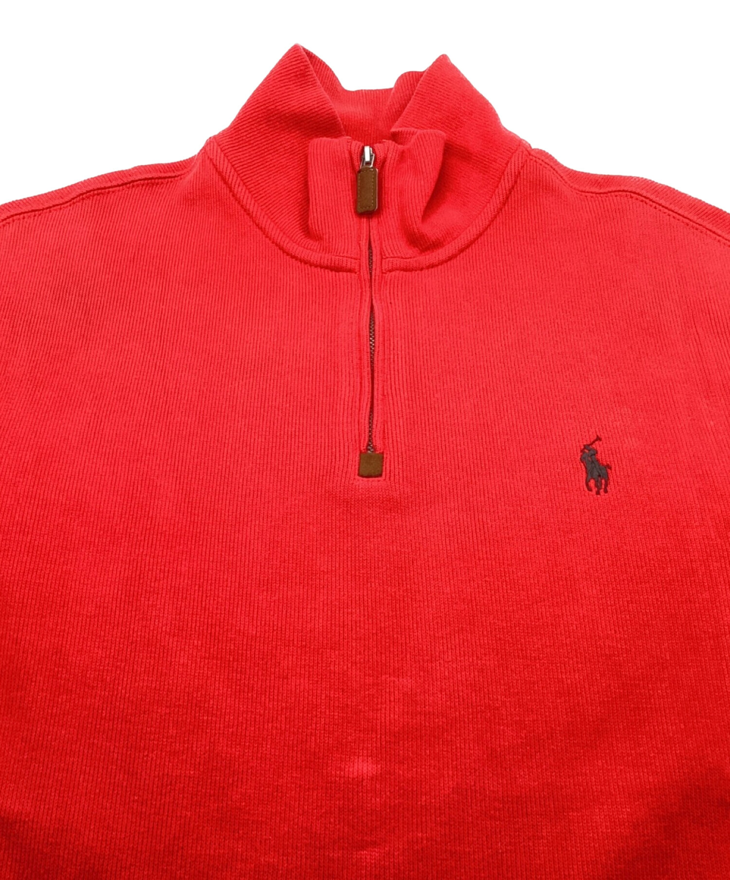 中古・古着通販】POLO RALPH LAUREN (ポロ・ラルフローレン) ハーフジップスウェット ワンポイント刺繍 レッド  サイズ:M｜ブランド・古着通販 トレファク公式【TREFAC FASHION】スマホサイト