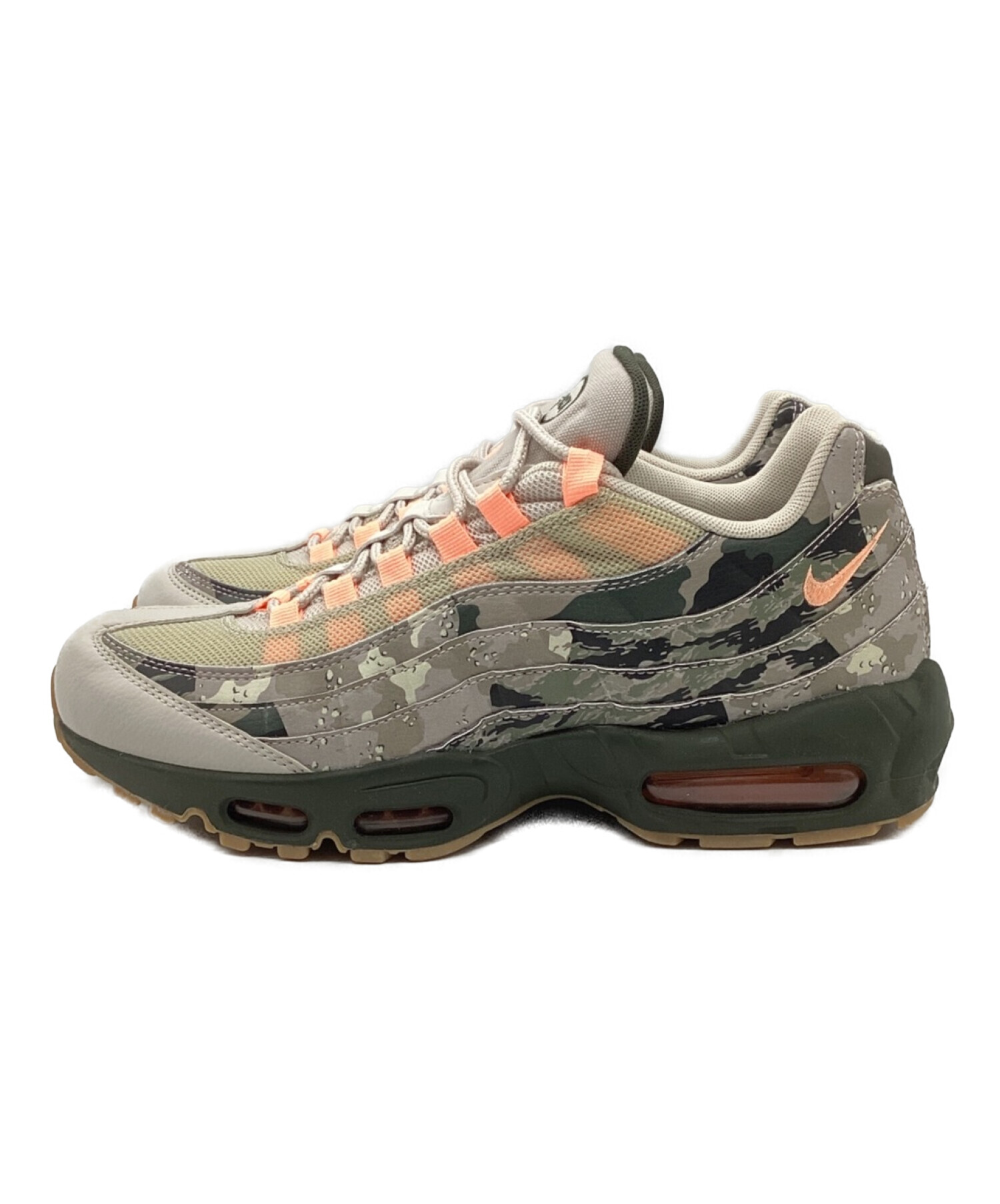 NIKE (ナイキ) atmos (アトモス) ローカットスニーカー　AIR MAX 95 ESSENTIAL CAMO SUNSET /  エアマックス95 エッセンシャル カモサンセット グリーン×ベージュ サイズ:27 未使用品