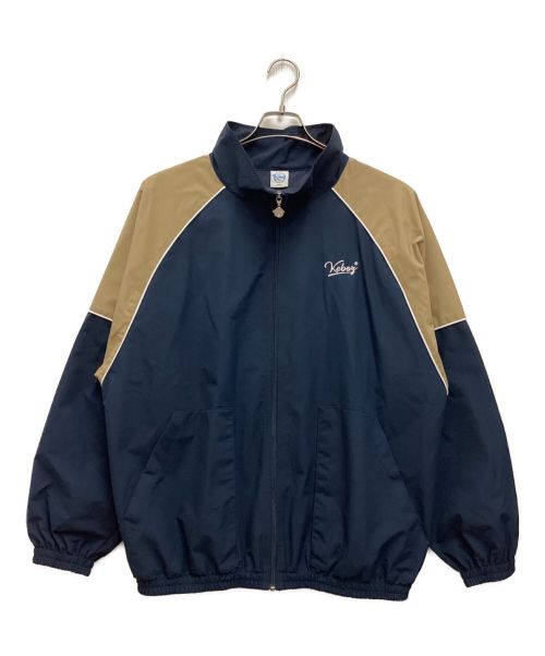 【中古・古着通販】KEBOZ (ケボズ) 2Tone Nylon Track Jacket / 2トーンナイロントラックジャケット バックロゴ刺繍  バイカラー ネイビー サイズ:LARGE｜ブランド・古着通販 トレファク公式【TREFAC FASHION】スマホサイト