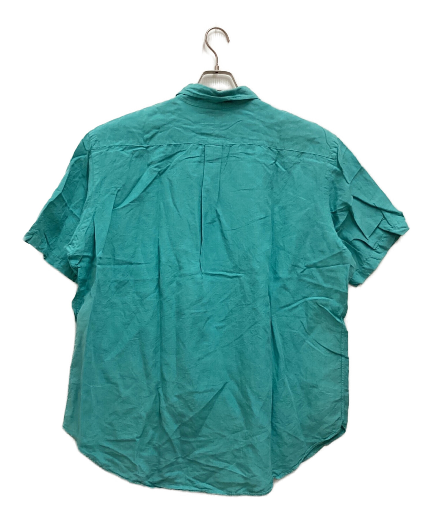 RALPH LAUREN (ラルフローレン) 半袖リネンシャツ　シルク混　CLASSIC FIT スカイブルー サイズ:XL