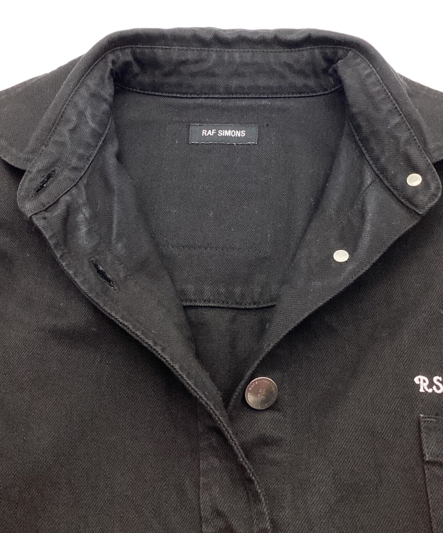 RAF SIMONS (ラフシモンズ) 21AW Big fit denim shirt / ビッグフィットデニムシャツ　ジャケット　オーバーサイズ  ブラック サイズ:XS