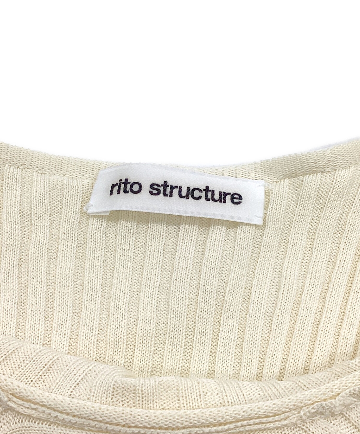 rito structure (リト ストラクチャー) Slit Sleeve Knit Top / スリットスリーブニットトップ アイボリー  サイズ:2