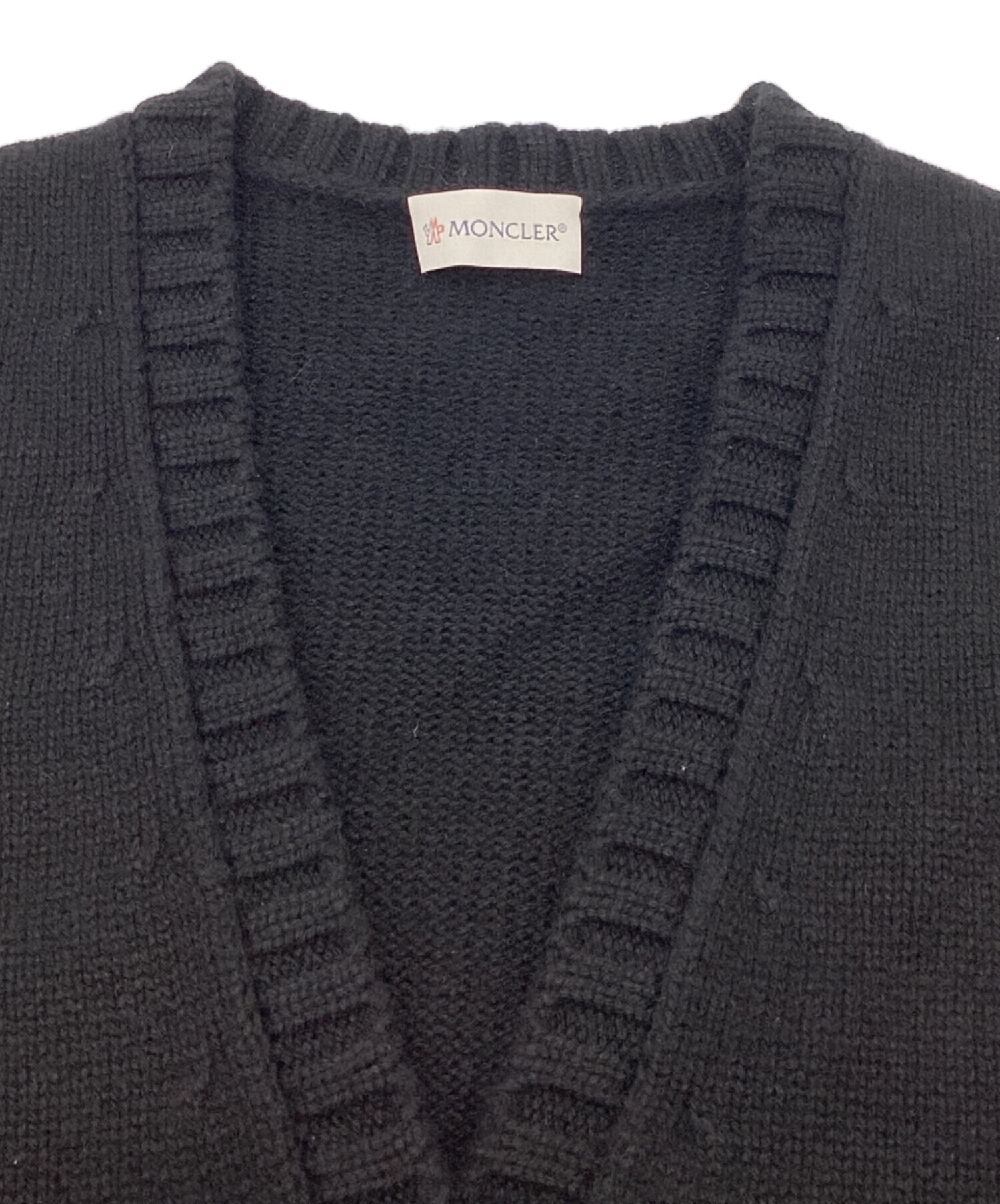 中古・古着通販】MONCLER (モンクレール) MAGLIONE TRICOT CARDIGAN カシミヤ混Vネックカーディガン ブラック  サイズ:M｜ブランド・古着通販 トレファク公式【TREFAC FASHION】スマホサイト