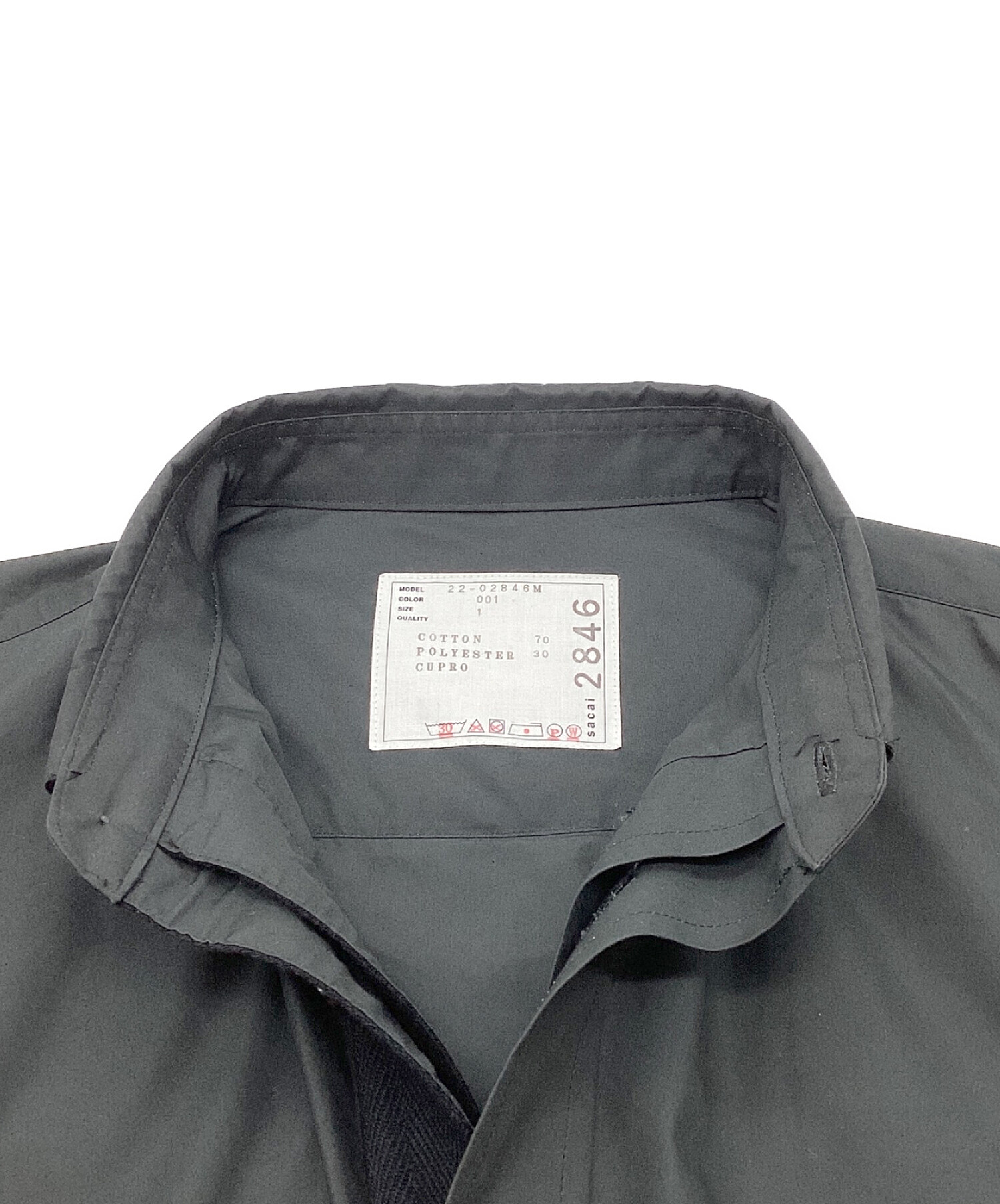 中古・古着通販】sacai (サカイ) Cotton Weather Layered Shirt / コットンウェザーレイヤードシャツ ブラック  サイズ:1｜ブランド・古着通販 トレファク公式【TREFAC FASHION】スマホサイト