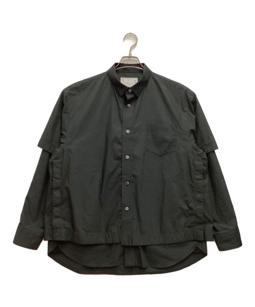 中古・古着通販】sacai (サカイ) Cotton Weather Layered Shirt / コットンウェザーレイヤードシャツ ブラック  サイズ:1｜ブランド・古着通販 トレファク公式【TREFAC FASHION】スマホサイト