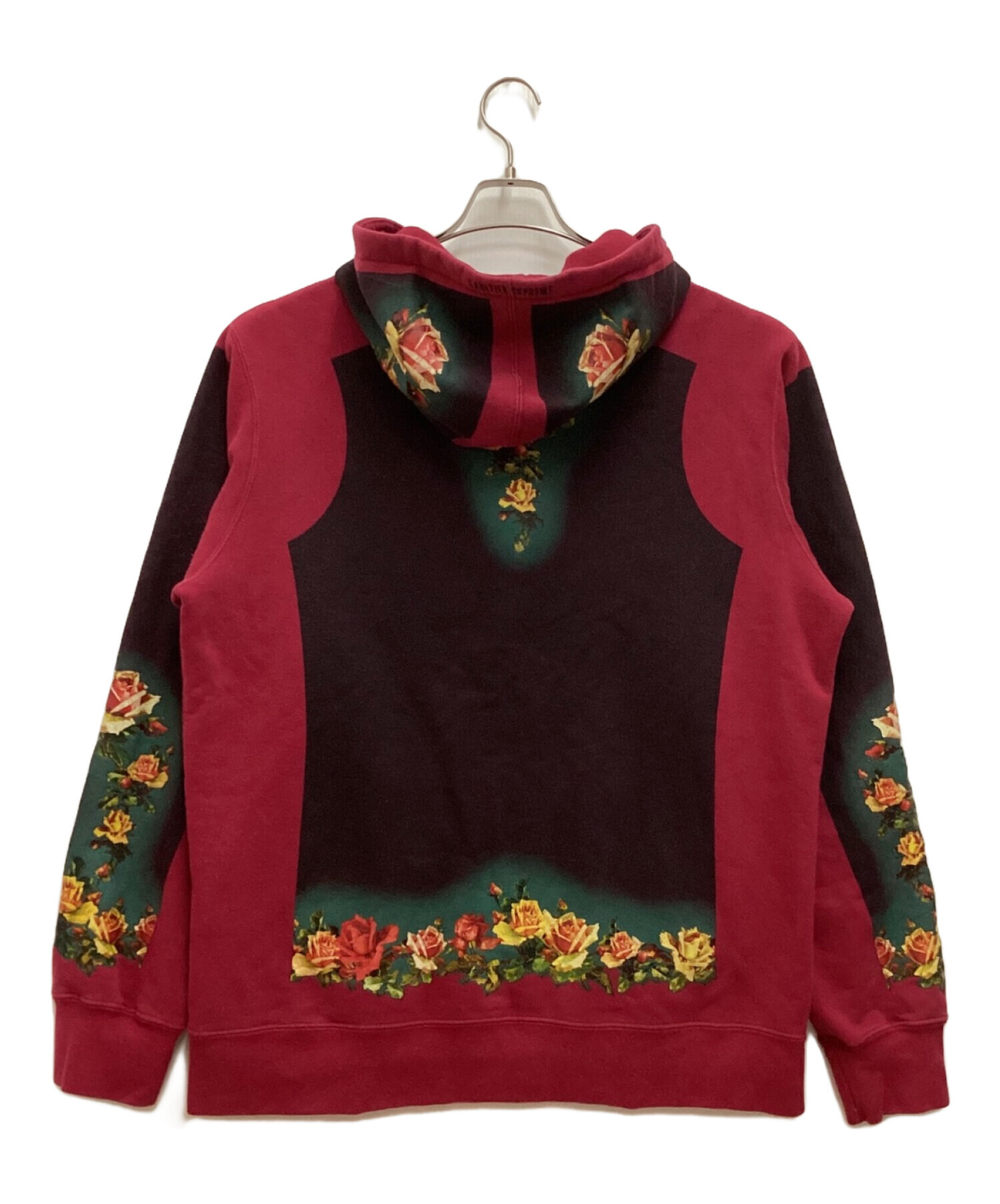 Supreme Jean Paul GAULTIER (ジャンポールゴルチェ) Floral Print Hooded Sweatshirt /  フローラルプリントフーデッドスウェットシャツ　パーカー　裏起毛 レッド サイズ:LARGE