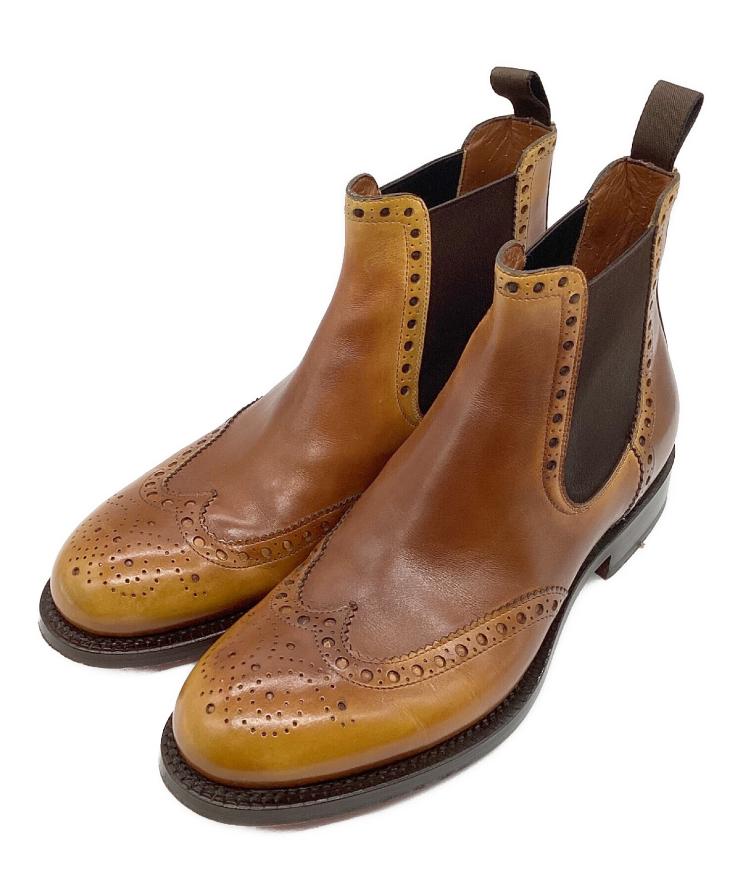 中古・古着通販】Santoni (サントーニ) サイドゴアブーツ ウイングチップ ブラウン サイズ:7 1/2｜ブランド・古着通販  トレファク公式【TREFAC FASHION】スマホサイト