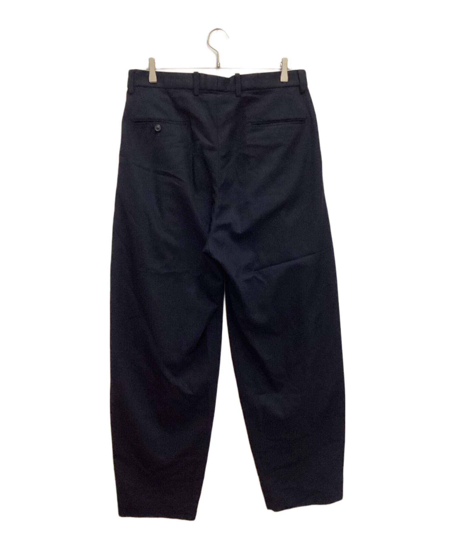 URU (ウル) COTTON RAYON 1 TUCK PANTS / コットンレーヨン1タックパンツ　テーパード ブラック サイズ:3