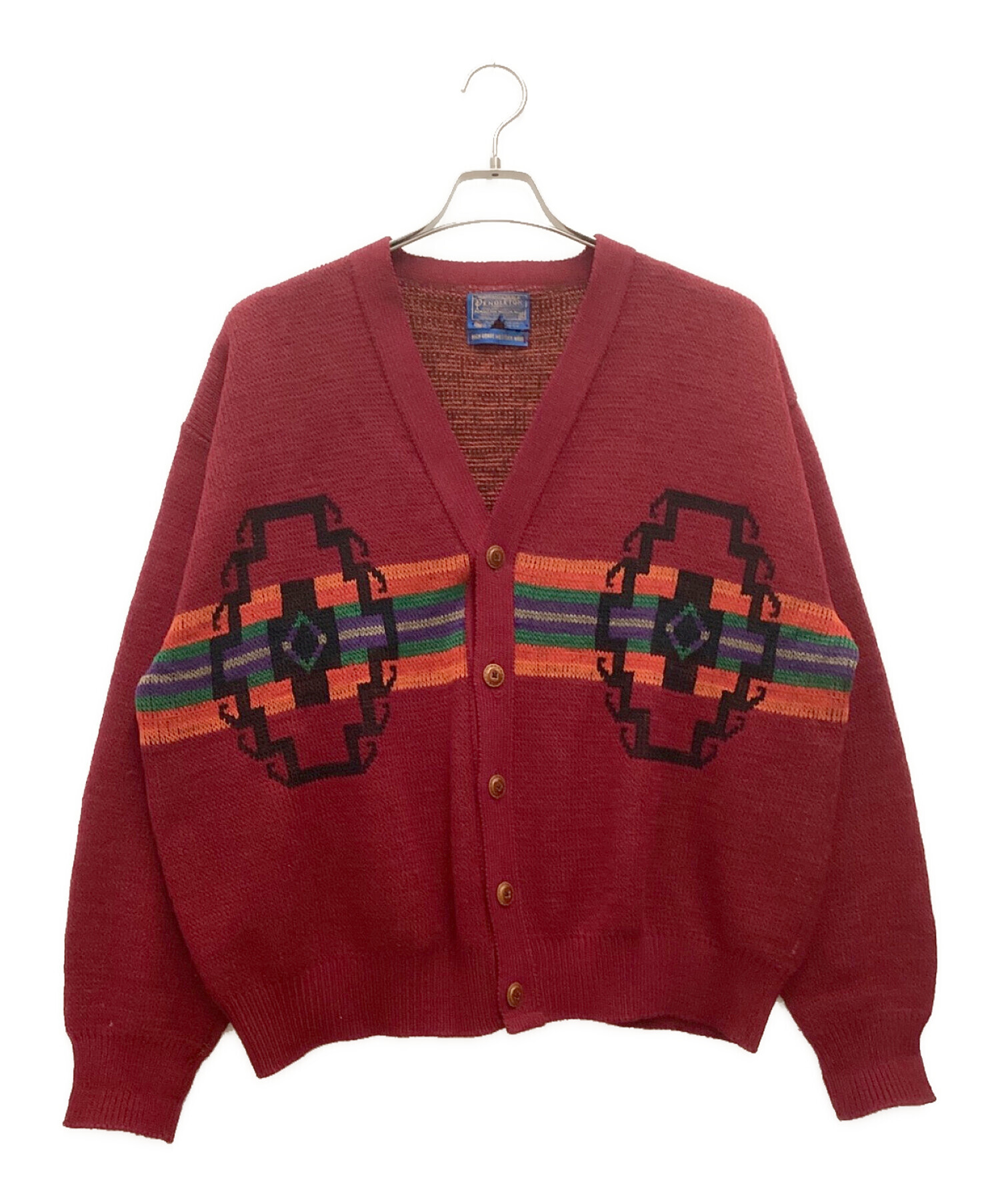 中古・古着通販】PENDLETON (ペンドルトン) カーディガン Vネック ネイティブ柄 70〜80ｓ USA製 レッド  サイズ:XL｜ブランド・古着通販 トレファク公式【TREFAC FASHION】スマホサイト