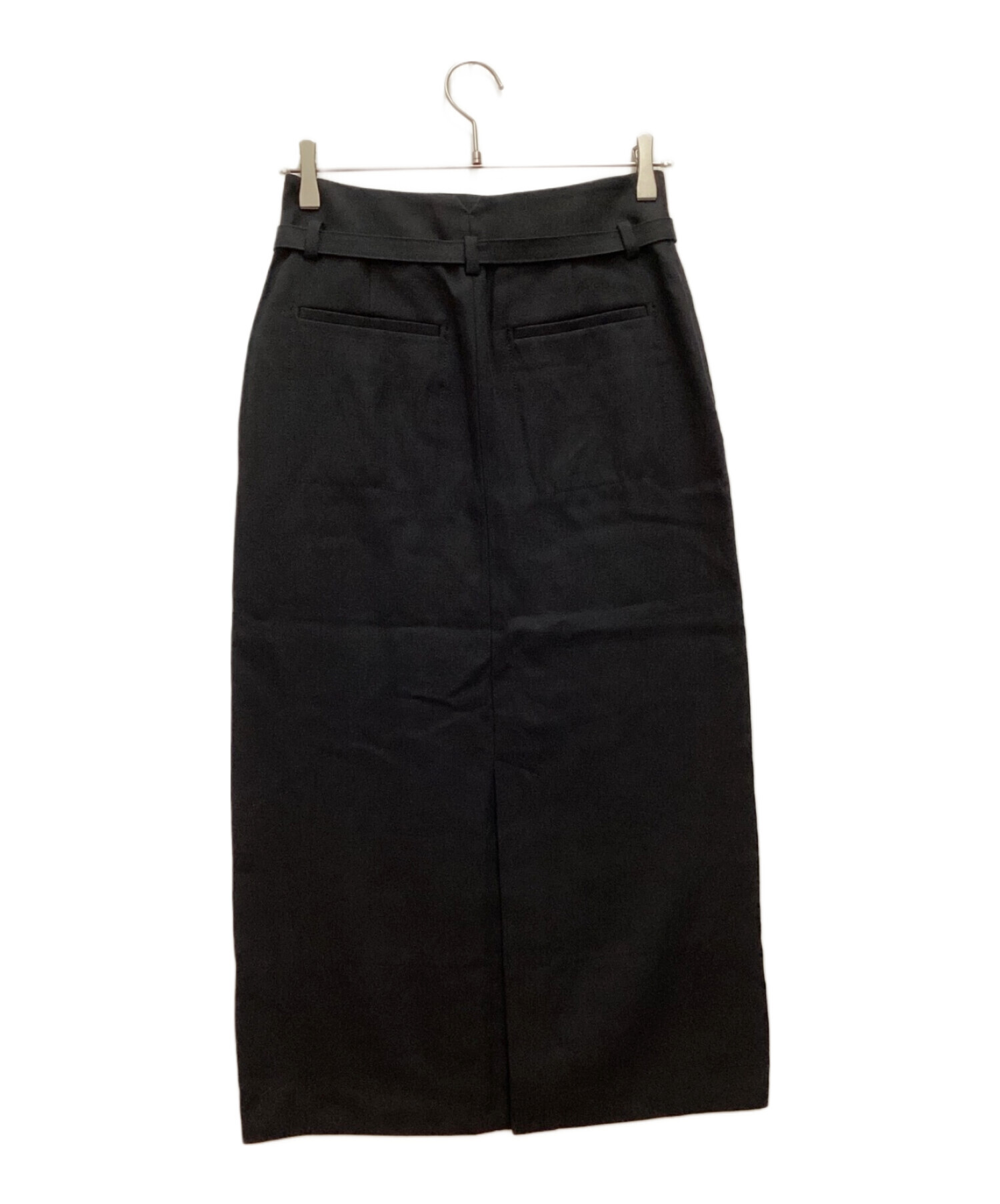 EBURE (エブール) リネンベルテッドタイトスカート　ペンシルスカート　ロング ネイビー サイズ:36 未使用品