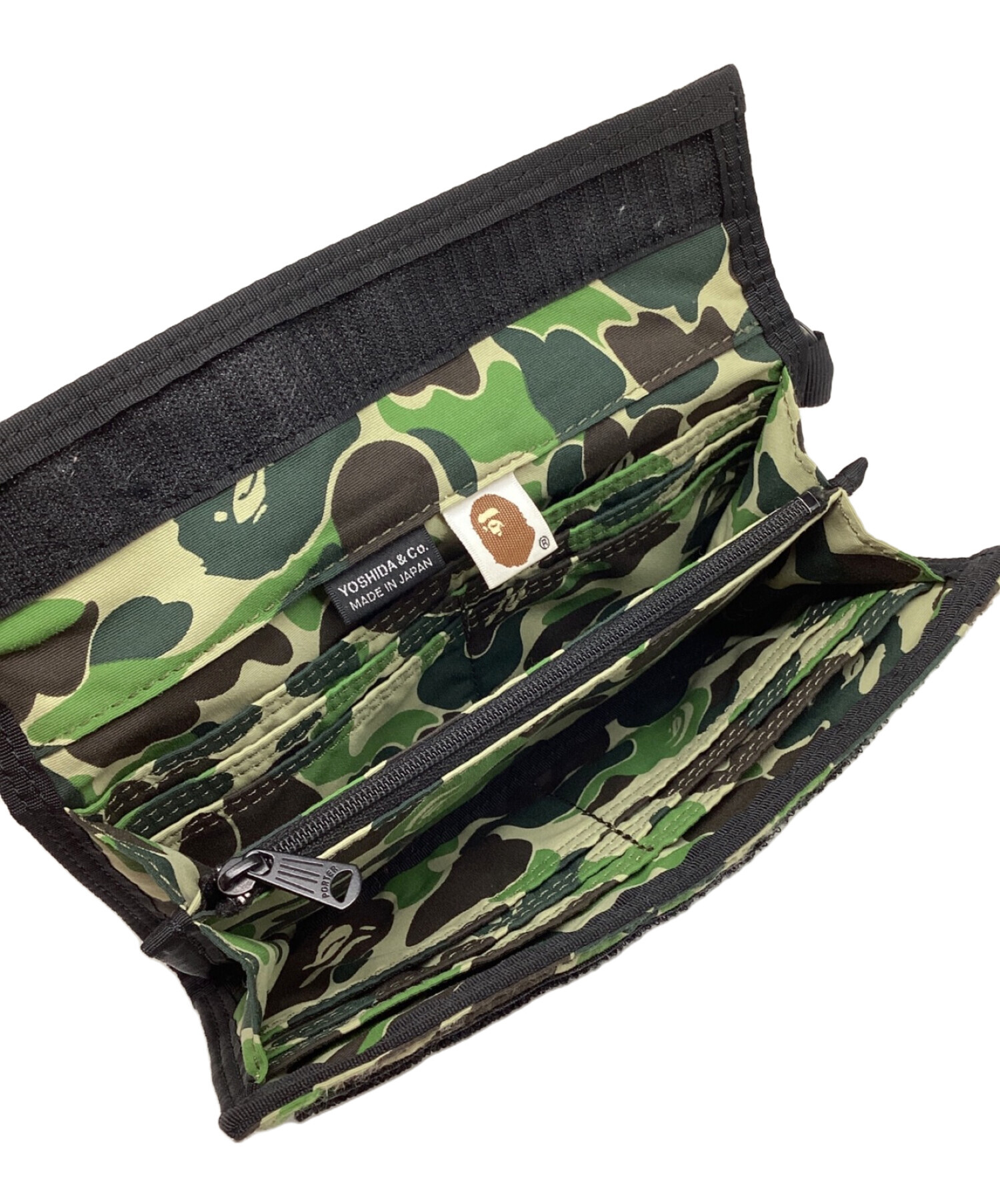 PORTER (ポーター) A BATHING APE (アベイシングエイプ) BAPE x Porter 1st Camo Long Wallet  / ファースト カモ ロングウォレット グリーン