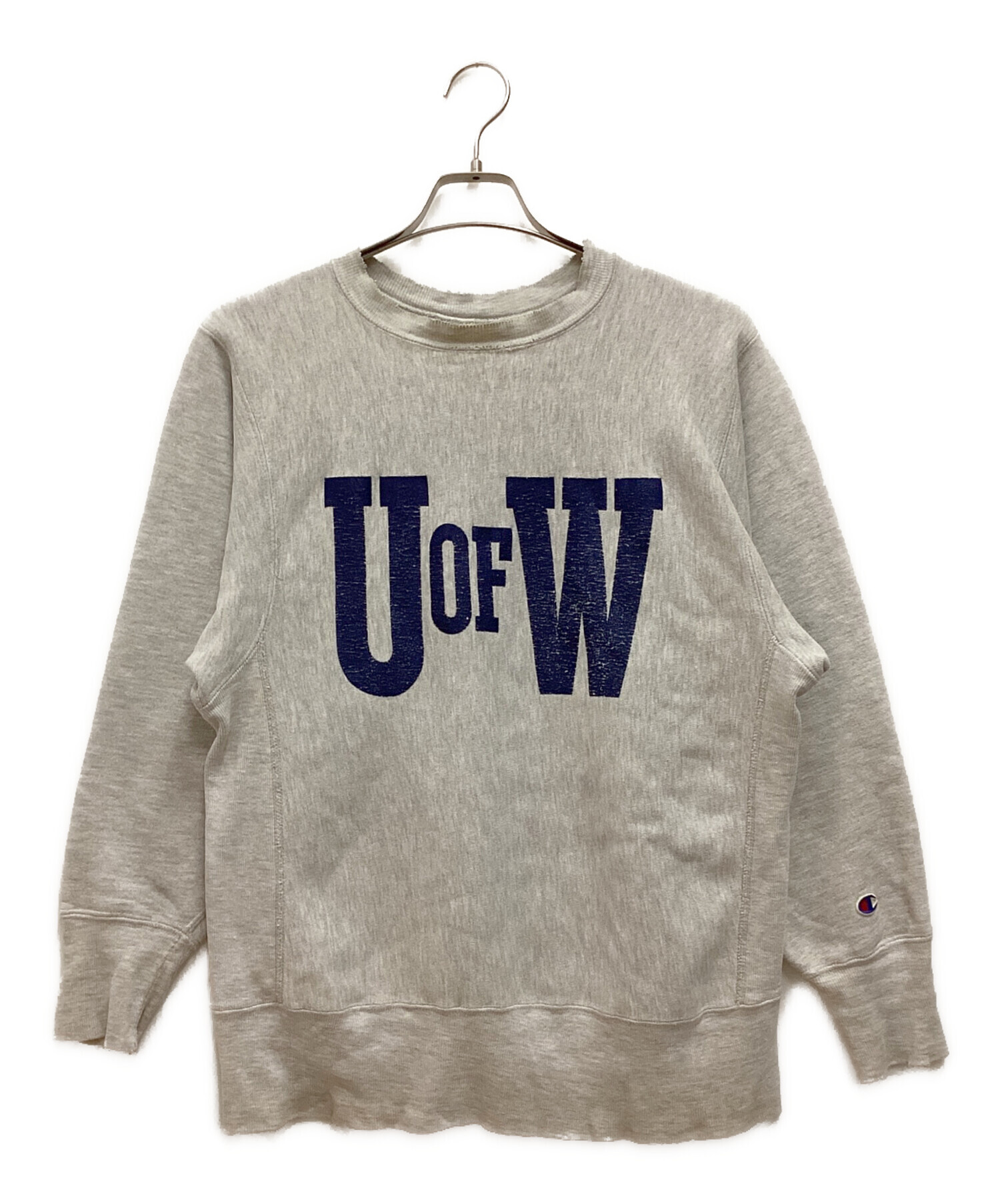 Champion REVERSE WEAVE (チャンピオンリバースウィーブ) 90S UofWプリントスウェット USA製 グレー サイズ:M