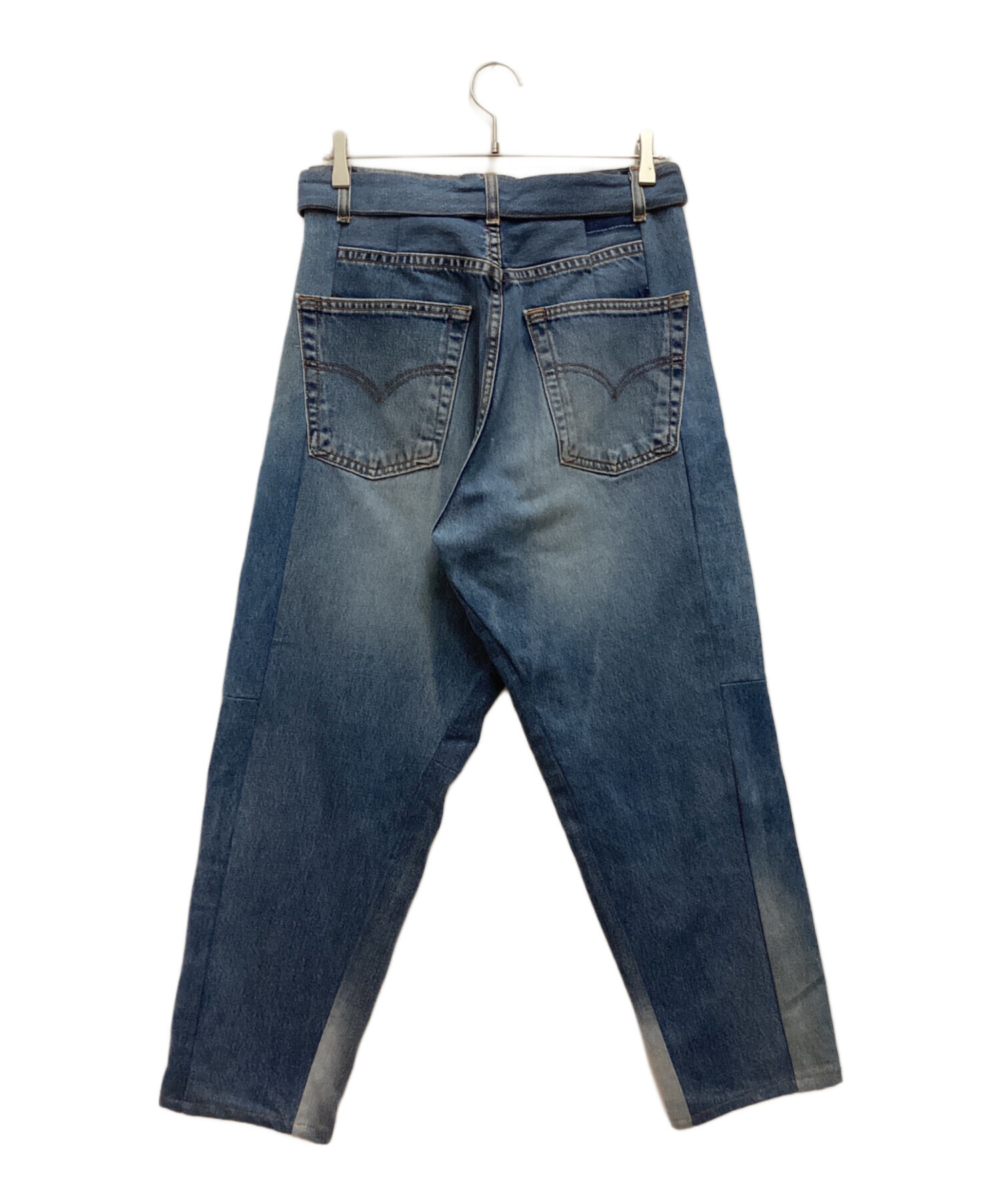 中古・古着通販】SEEALL (シーオール) RECONSTRUCTED BUGGY DENIM / 再構築バギーデニム リメイク テーパード  ボタンフライ ベルト付き インディゴ サイズ:1｜ブランド・古着通販 トレファク公式【TREFAC FASHION】スマホサイト