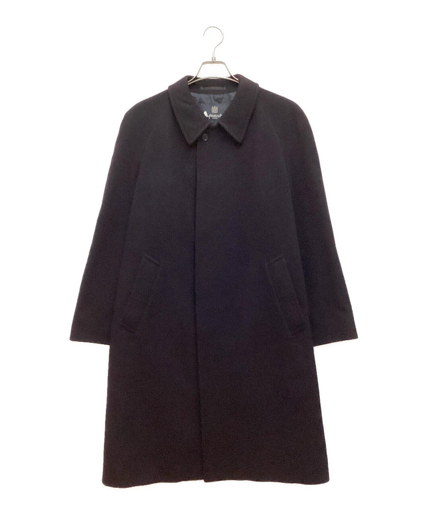 中古・古着通販】Aquascutum (アクアスキュータム) カシミヤステンカラーコート オーバーコート ネイビー サイズ:36｜ブランド・古着通販  トレファク公式【TREFAC FASHION】スマホサイト