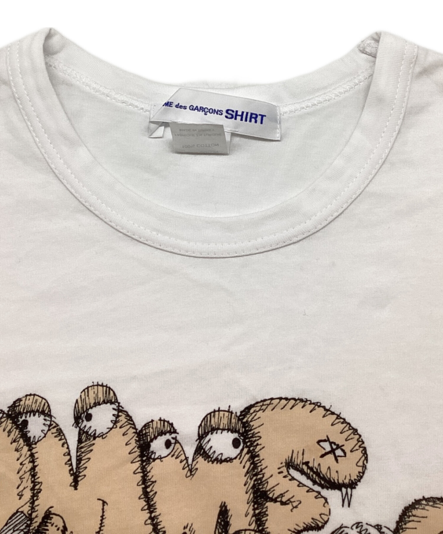 中古・古着通販】COMME des GARCONS SHIRT (コムデギャルソンシャツ) KAWS (カウズ) コラボTシャツ クルーネック  コットン プリント ホワイト サイズ:L｜ブランド・古着通販 トレファク公式【TREFAC FASHION】スマホサイト