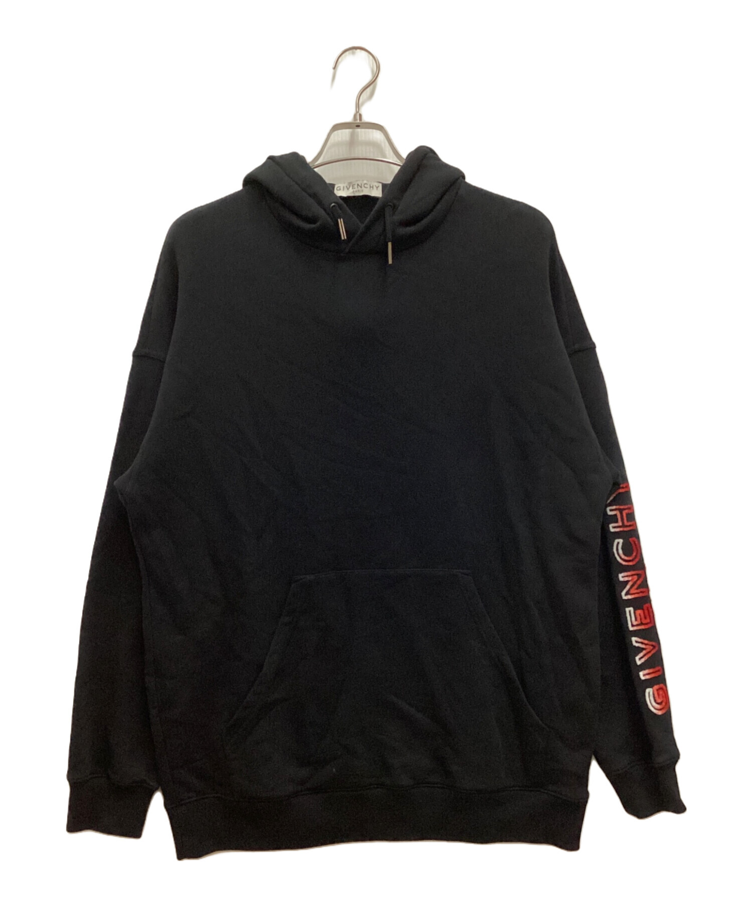 中古・古着通販】GIVENCHY (ジバンシィ) フロッキーロゴスリーブパーカー プルオーバー ブラック サイズ:M｜ブランド・古着通販  トレファク公式【TREFAC FASHION】スマホサイト