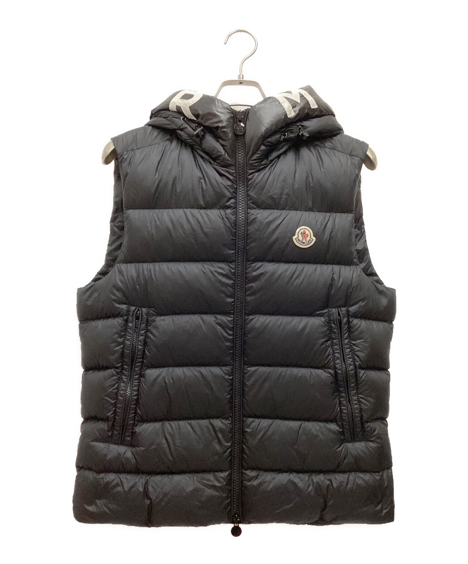 中古・古着通販】MONCLER (モンクレール) ロゴフードダウンベスト MONTREUIL GILET ブラック サイズ:1｜ブランド・古着通販  トレファク公式【TREFAC FASHION】スマホサイト