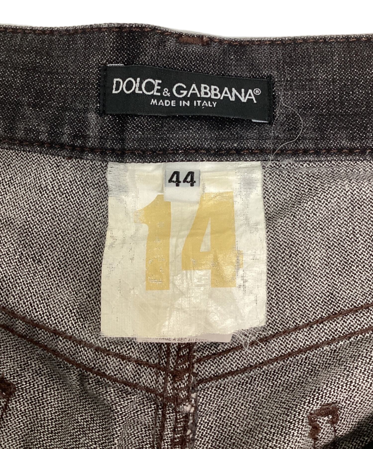 中古・古着通販】DOLCE & GABBANA (ドルチェ＆ガッバーナ) プレート付ブラウンステッチデニムパンツ ブラック  サイズ:44｜ブランド・古着通販 トレファク公式【TREFAC FASHION】スマホサイト