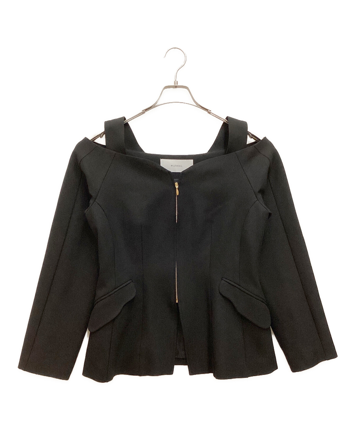 中古・古着通販】MURRAL (ミューラル) Melt off shoulder jacket / メルト オフショルダー ジャケット ブラック  サイズ:1｜ブランド・古着通販 トレファク公式【TREFAC FASHION】スマホサイト