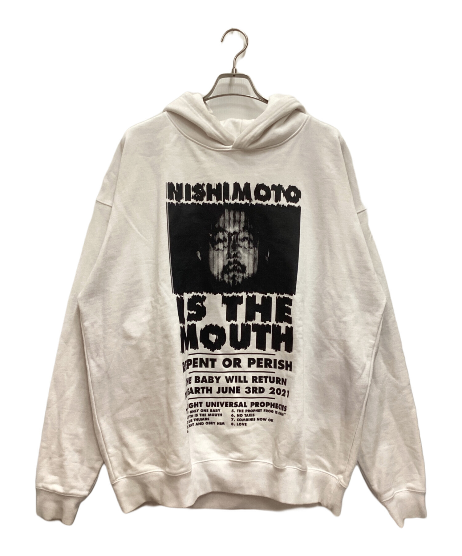 NISHIMOTO IS THE MOUTH (ニシモトイズザマウス) Classic Sweat Hoodie / クラシックスウェットフーディ　 プルオーバーパーカー　プリント ホワイト サイズ:2XL