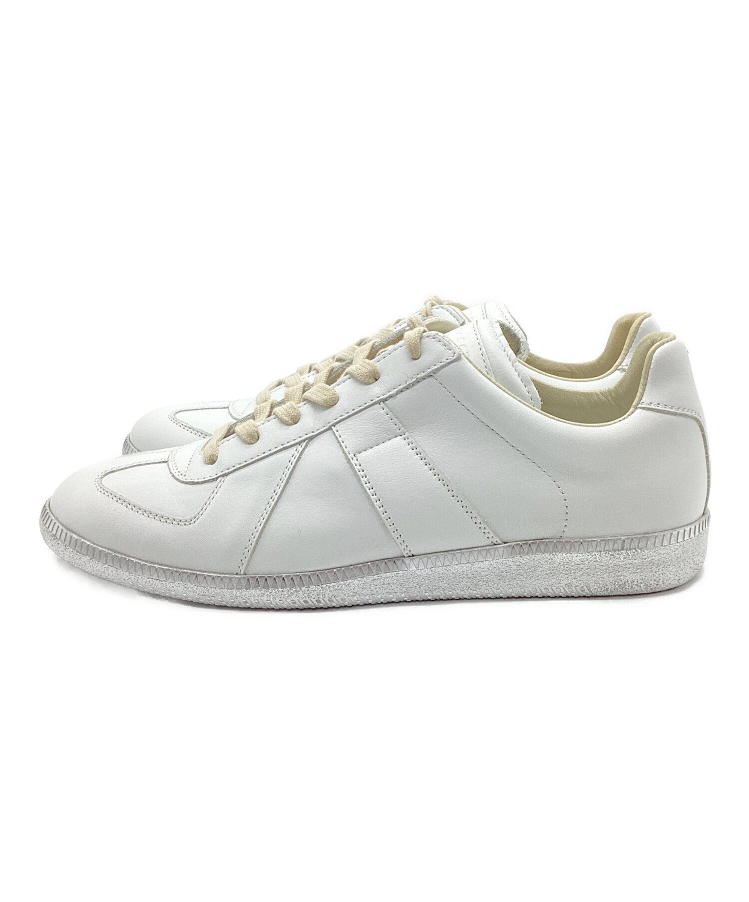 Maison Margiela (メゾンマルジェラ) GERMAN TRAINeR Replica sneakers / ジャーマントレーナー  レプリカスニーカー ホワイト×シルバー サイズ:43