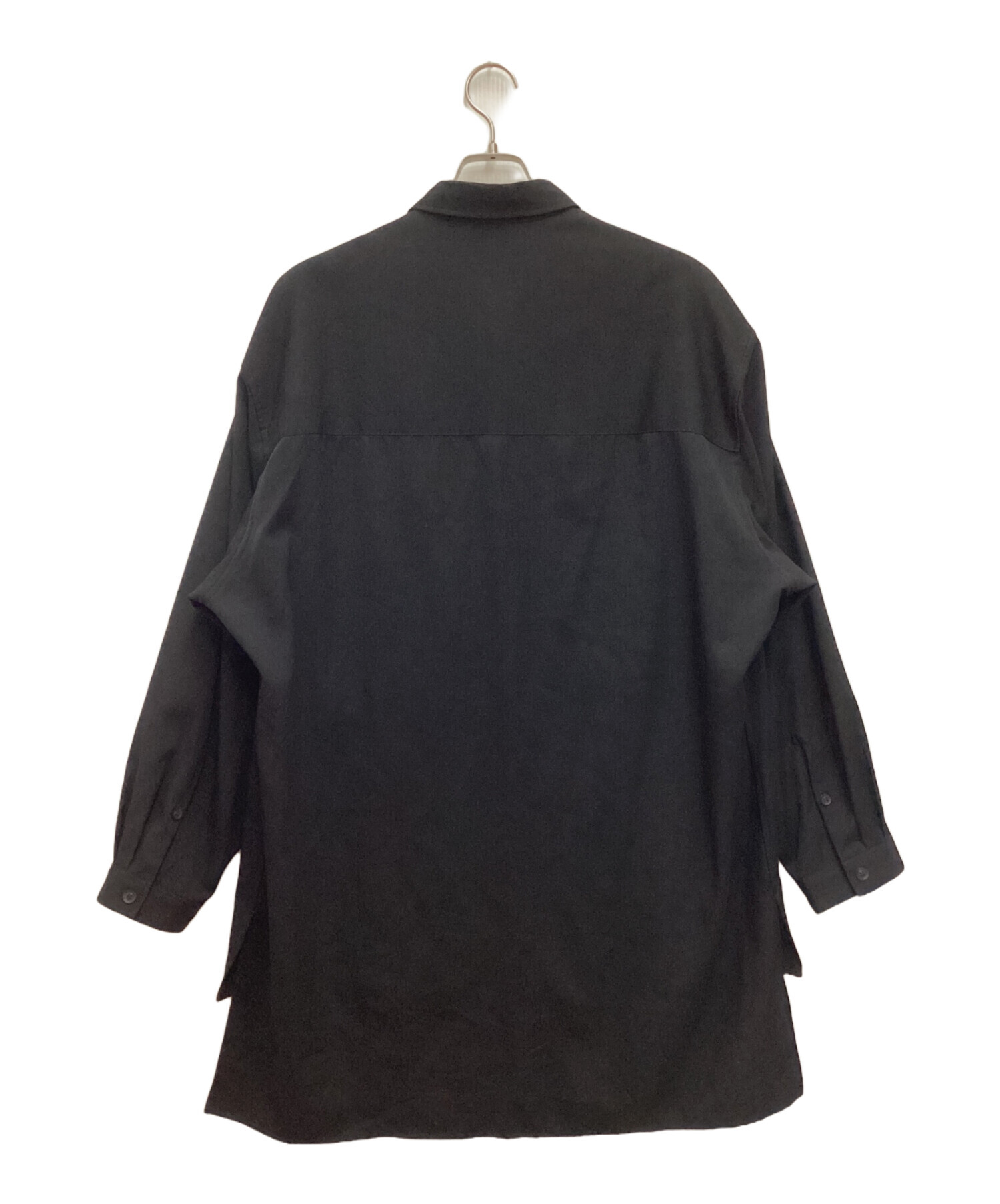 中古・古着通販】Yohji Yamamoto pour homme (ヨウジヤマモト プールオム) シワギャバ前後段違いブラウス ウール ブラック  サイズ:2｜ブランド・古着通販 トレファク公式【TREFAC FASHION】スマホサイト