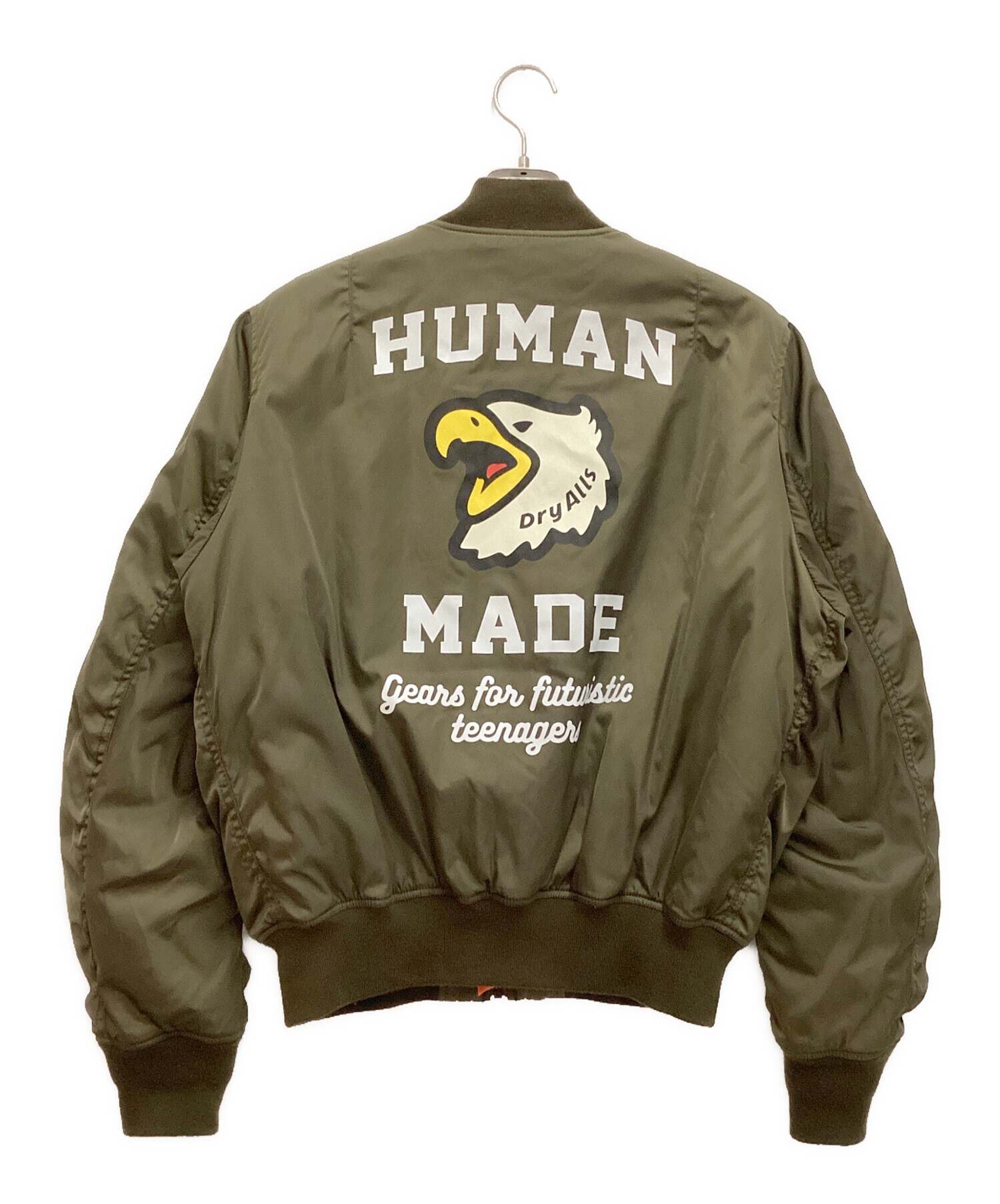 HUMAN MADE (ヒューマンメイド) MA-1ジャケット　ワッペン　バックロゴプリント オリーブ サイズ:L