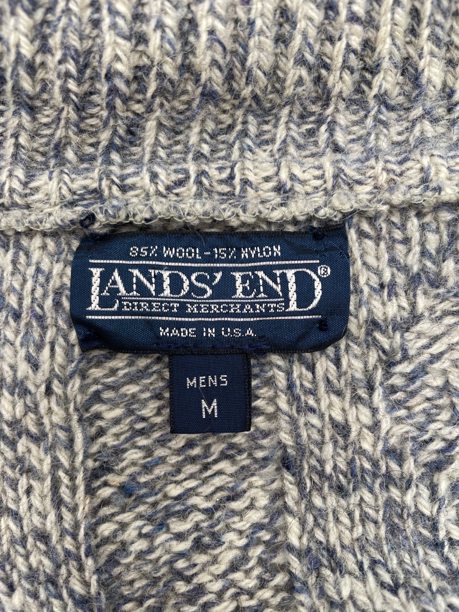 中古・古着通販】LAND'S END (ランズエンド) エルボーパッチショールカラーカーディガン USA製 グレー サイズ:SIZE  M｜ブランド・古着通販 トレファク公式【TREFAC FASHION】スマホサイト