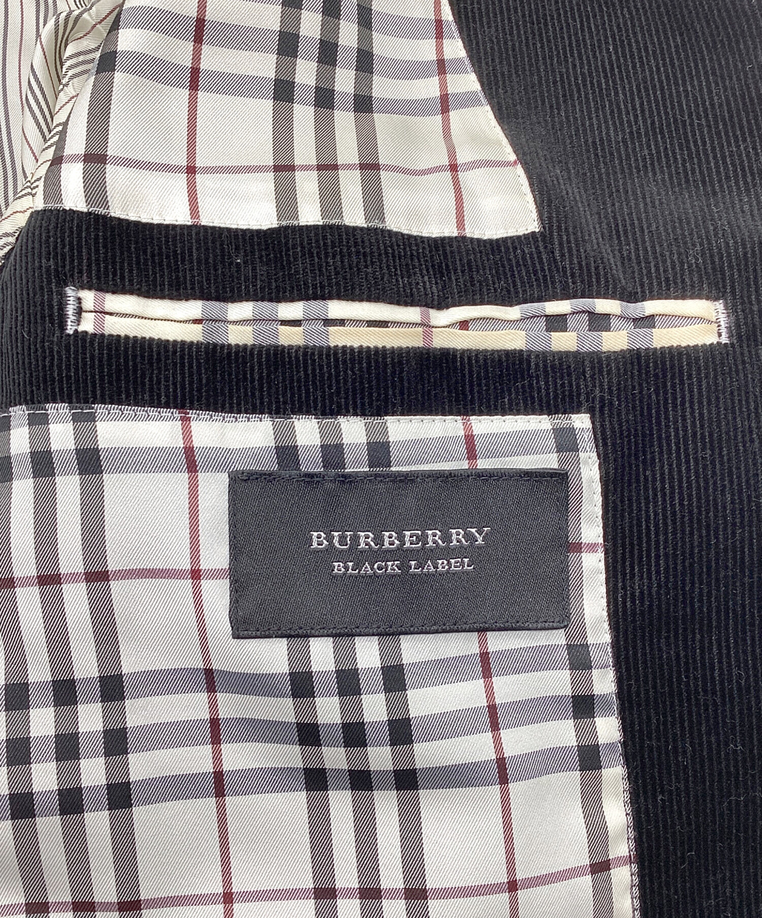 BURBERRY BLACK LABEL (バーバリーブラックレーベル) コーデュロイジャケット　裏地ノバチェック ブラック サイズ:L