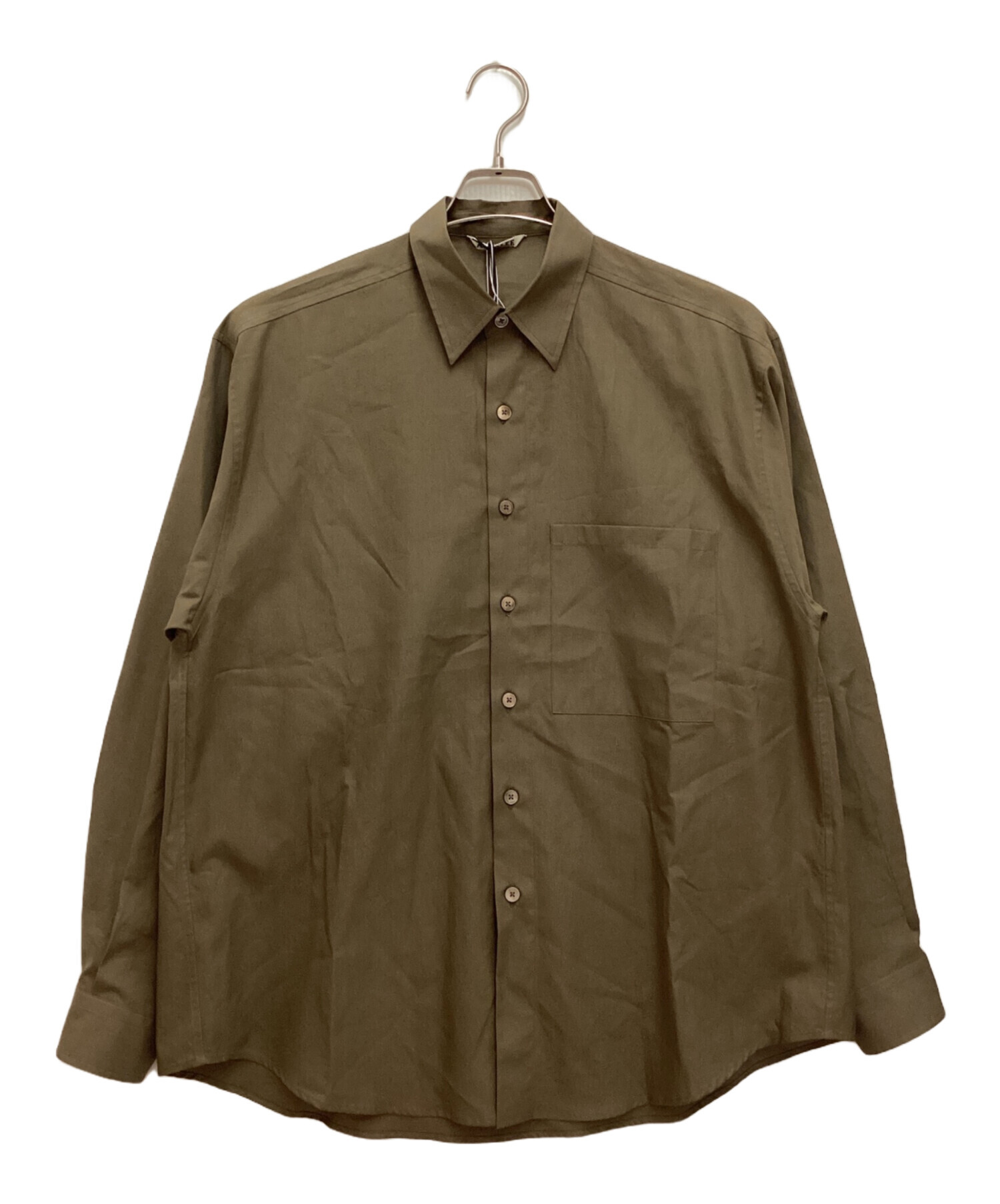 中古・古着通販】AURALEE (オーラリー) WASHED FINX TWILL BIG SHIRT / ウォッシュド フィンクス ツイル ビッグ  シャツ カーキ サイズ:4 未使用品｜ブランド・古着通販 トレファク公式【TREFAC FASHION】スマホサイト