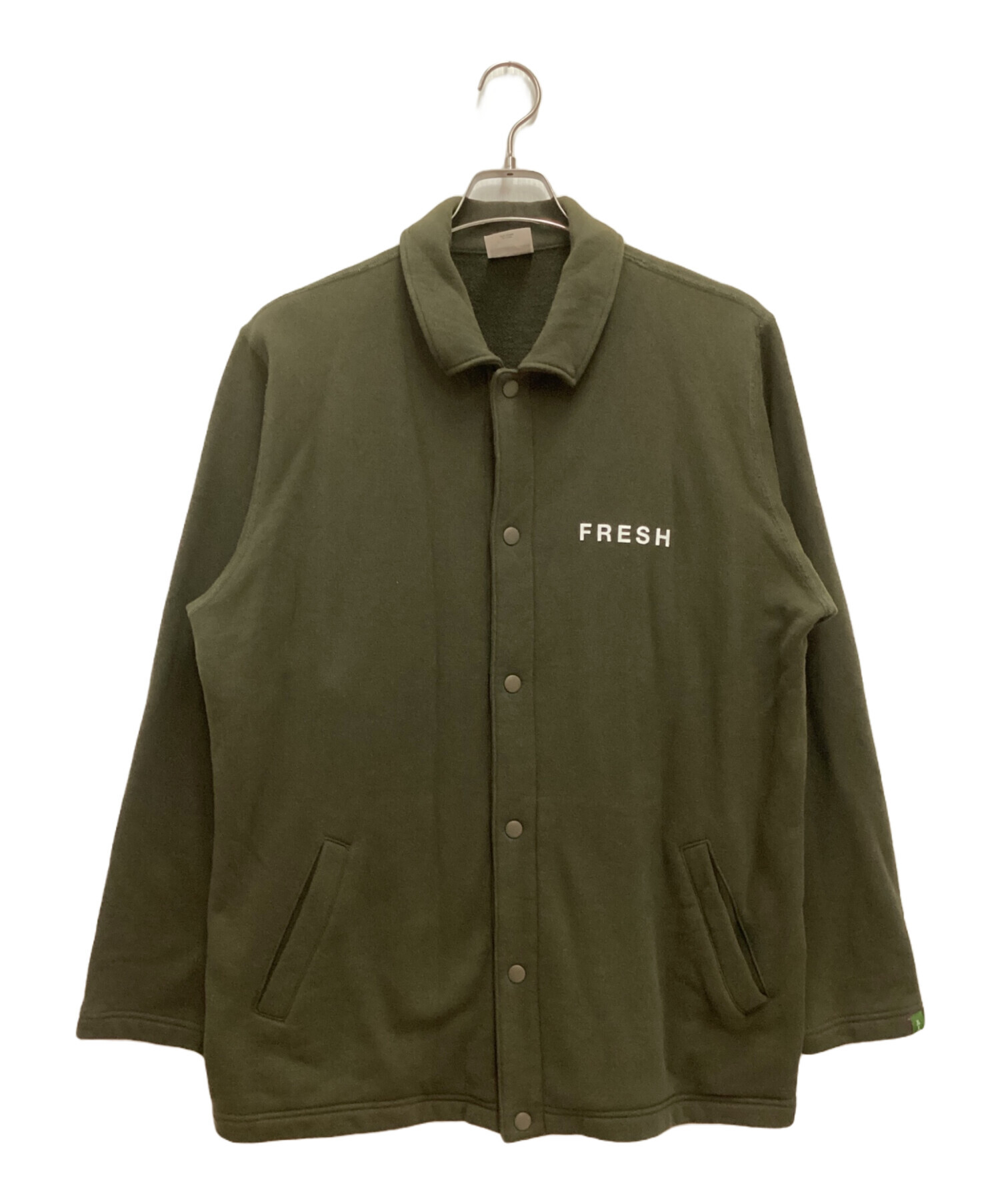 FreshService (フレッシュサービス) LOOPWHEELER (ループウィラー) Coach Jacket/ コーチジャケット　スウェット　 バックロゴ オリーブ サイズ:M