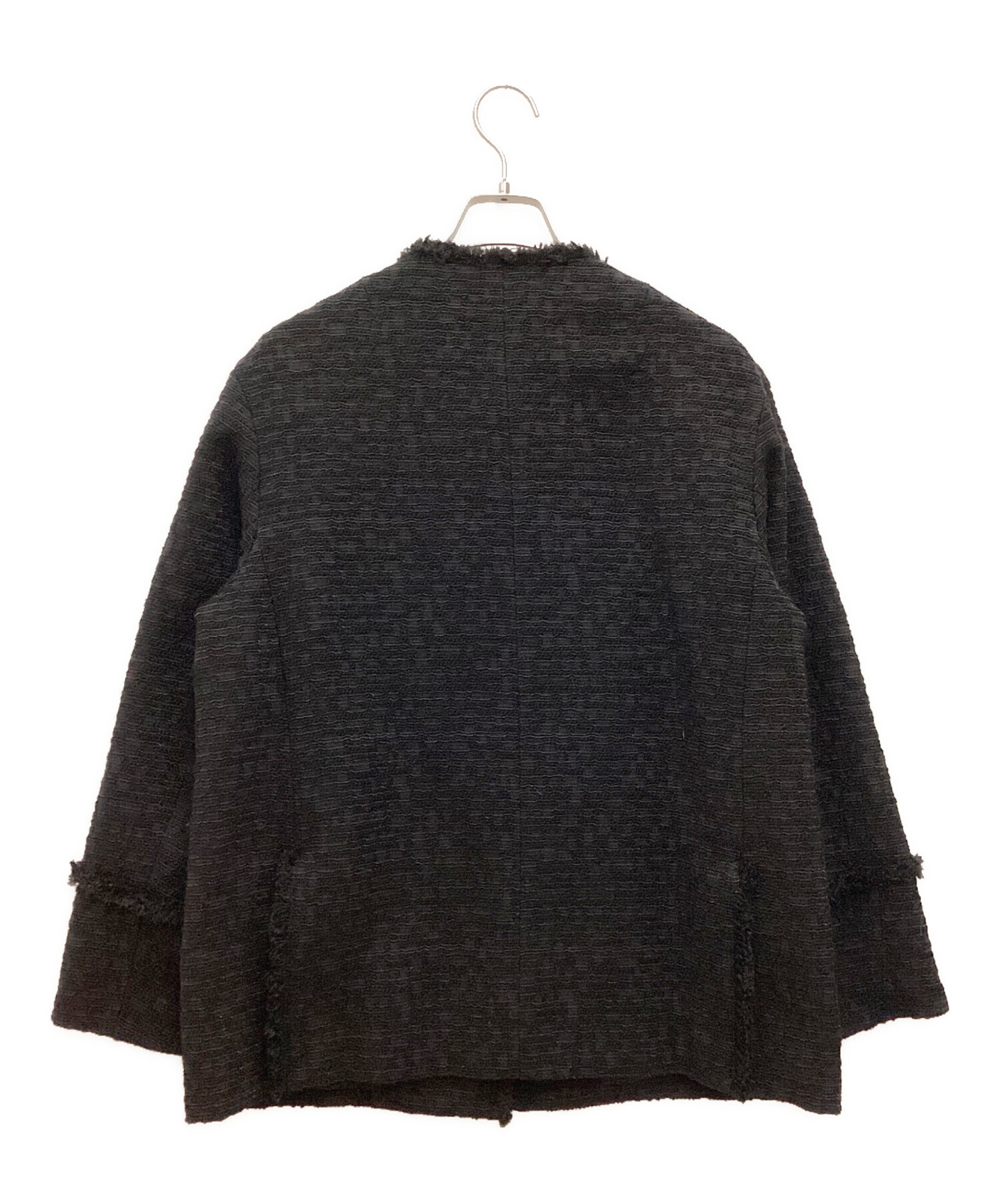 中古・古着通販】IENA (イエナ) Monotone Tweed / モノトーン ツイード ジャケット ノーカラー オーバーサイズ ブラック  サイズ:36｜ブランド・古着通販 トレファク公式【TREFAC FASHION】スマホサイト