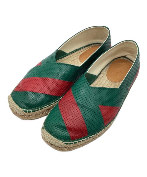 中古・古着通販】GUCCI (グッチ) エスパドリーユ スリッポン レザー グリーン サイズ:8｜ブランド・古着通販 トレファク公式【TREFAC  FASHION】スマホサイト